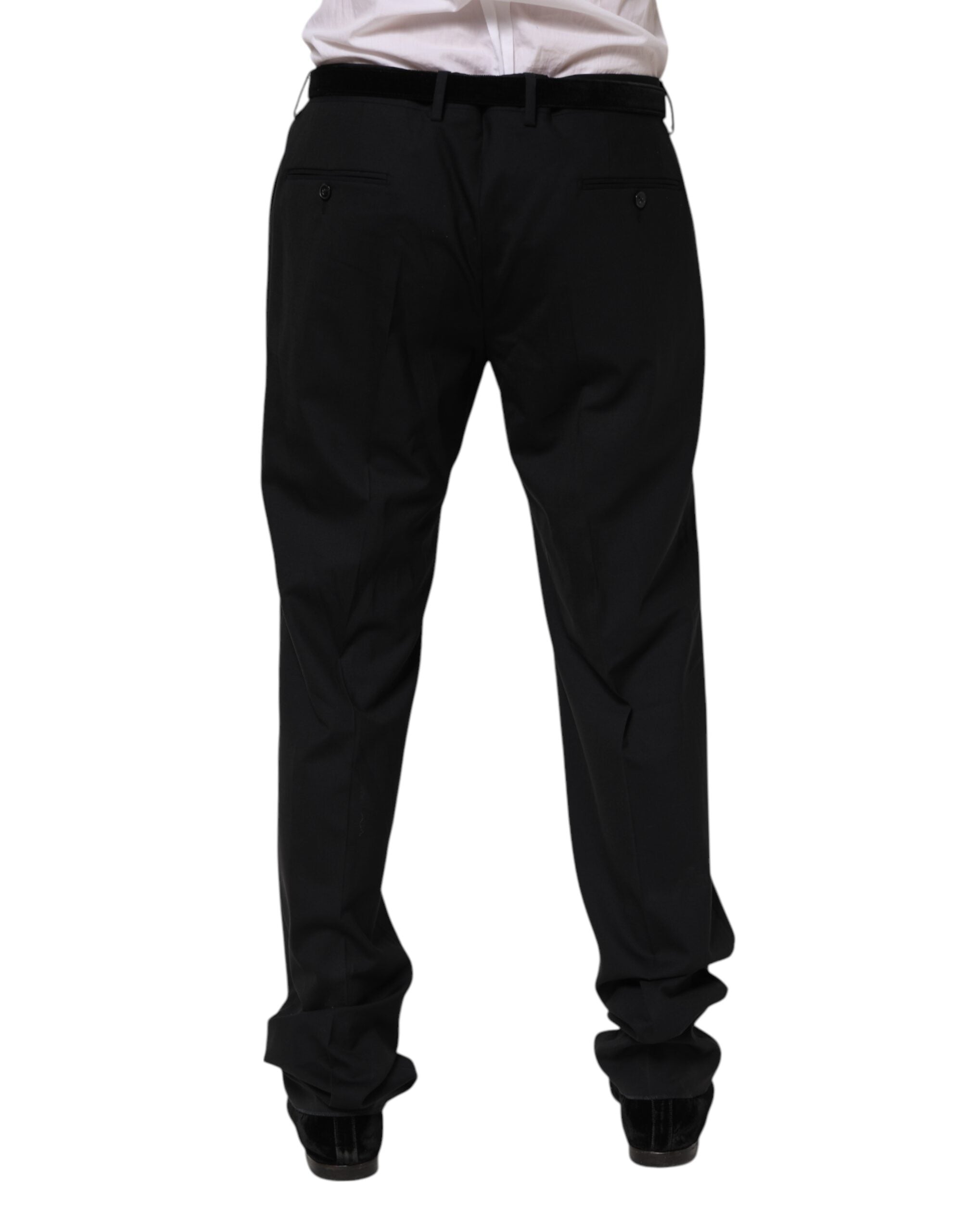 Black Wool Formal Dress Pants - ventzia