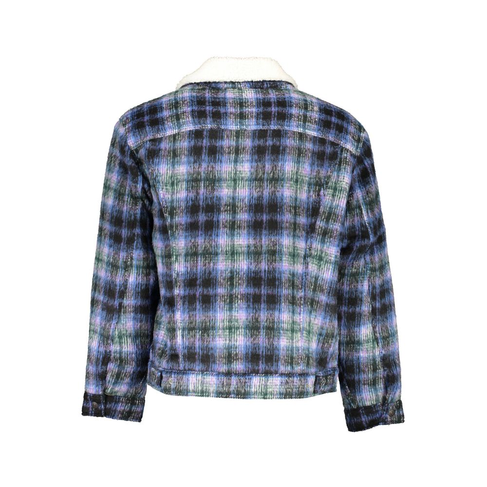 Blue Polyester Jacket - ventzia