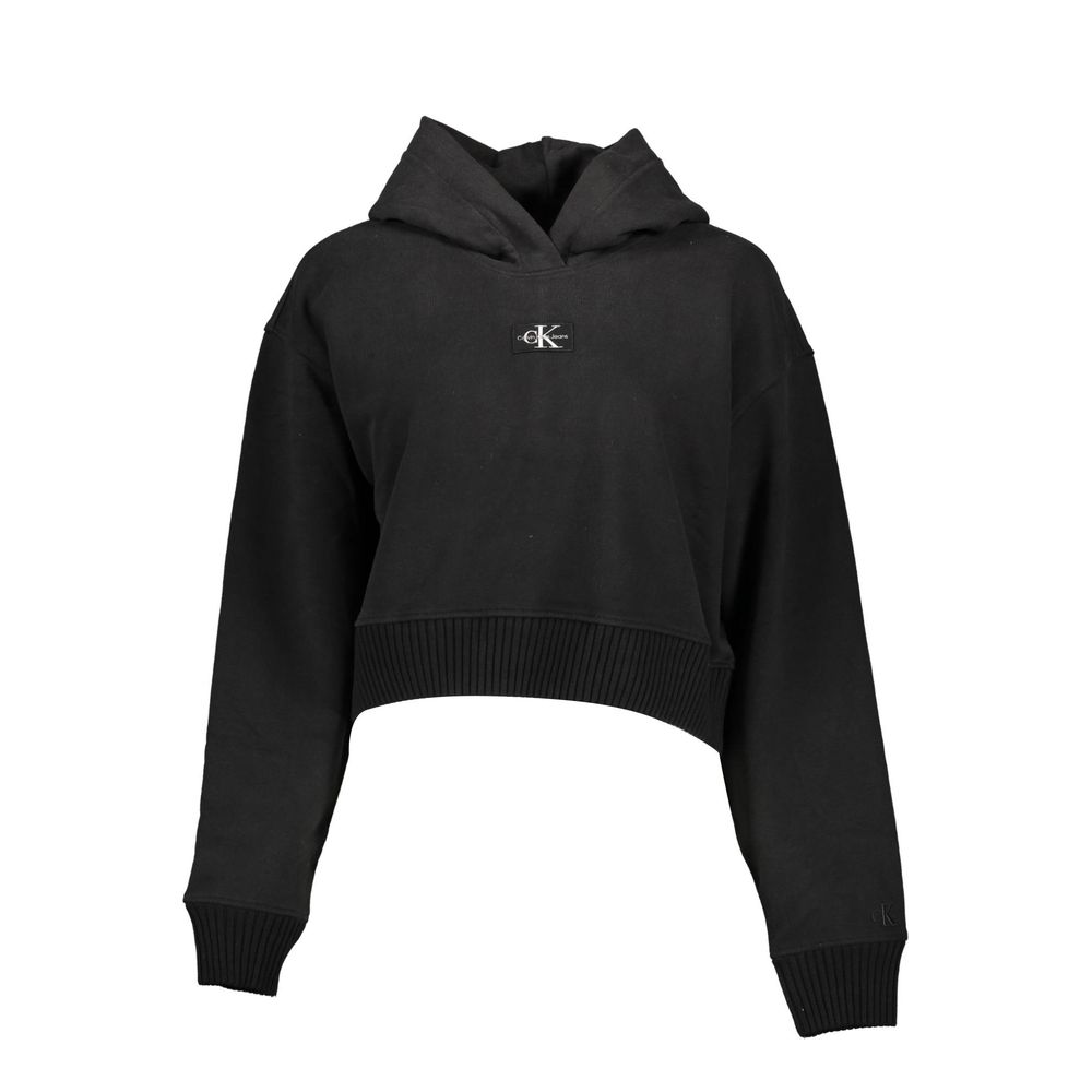Black Cotton Women's Sweatshirt - ventzia