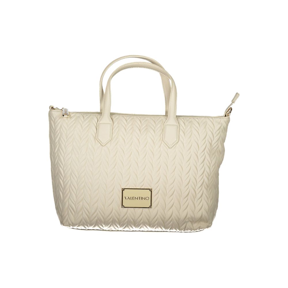 White Polyurethane Women Handbag - ventzia