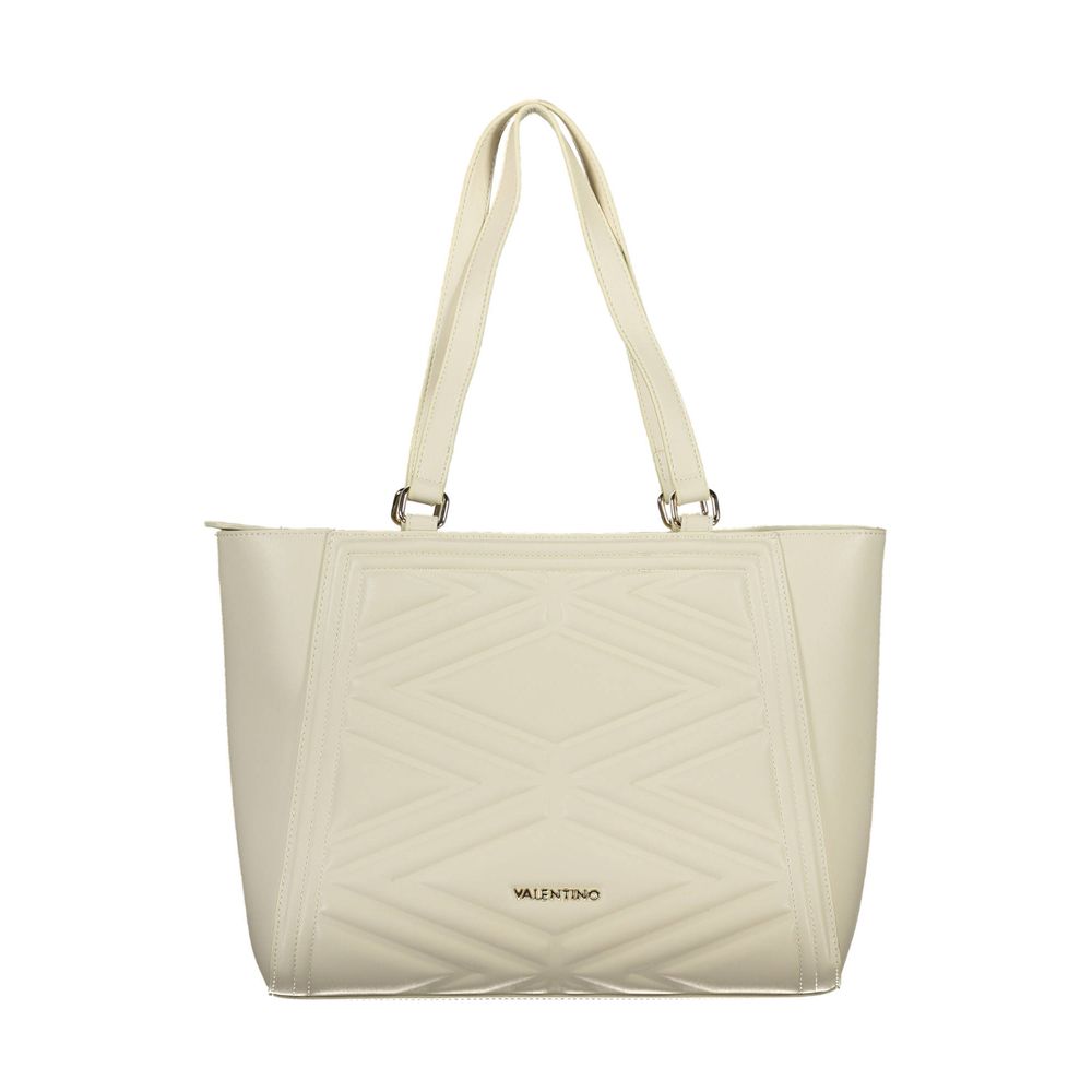 Beige Polyurethane Women Handbag - ventzia