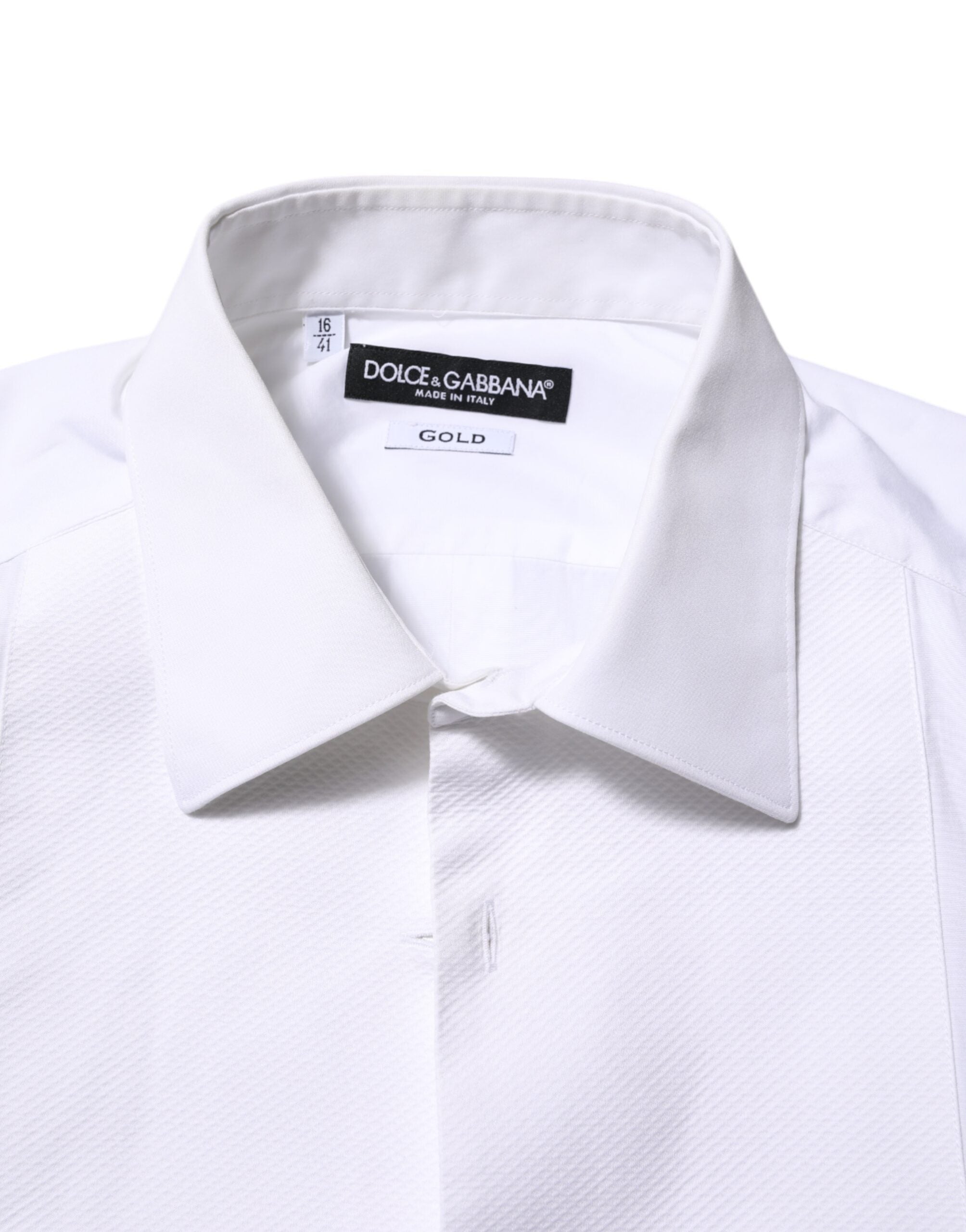 White Bib Cotton Poplin GOLD Formal Shirt - ventzia