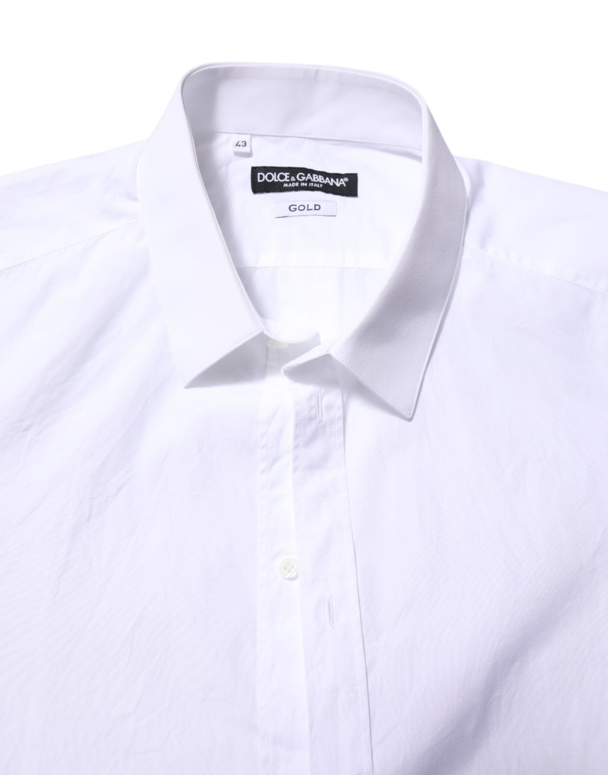 White Cotton GOLD Long Sleeves Formal Shirt - ventzia