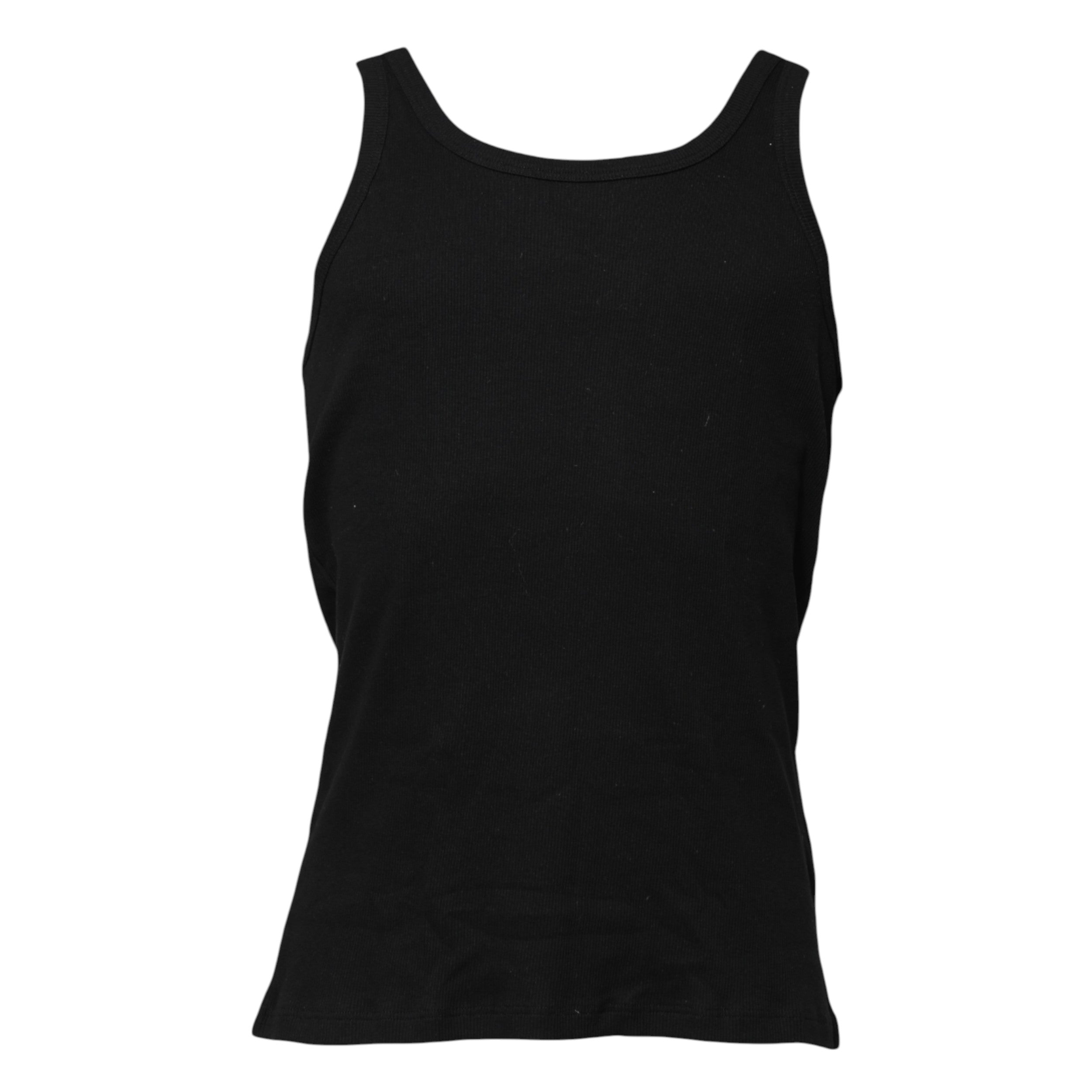 Black Cotton Sleeveless Underwear Tank T-shirt - ventzia