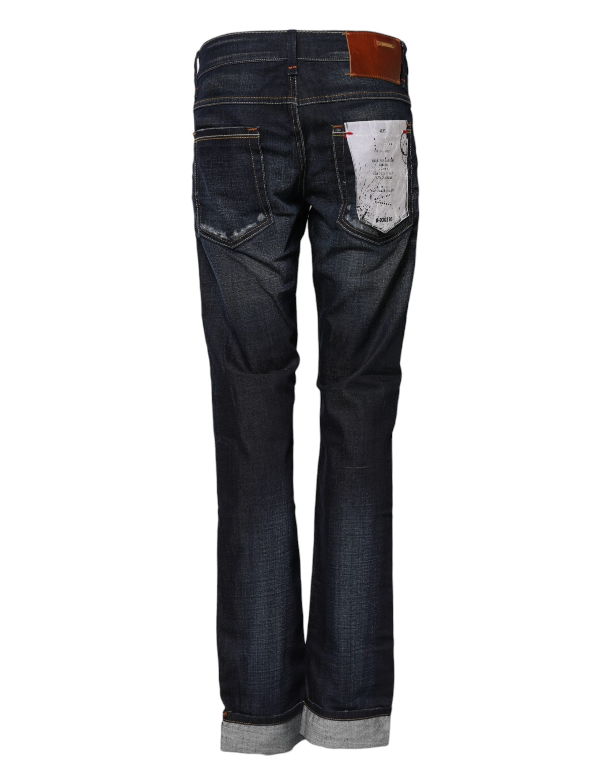 Blue Washed Cotton Mid Waist Flared Denim Jeans - ventzia