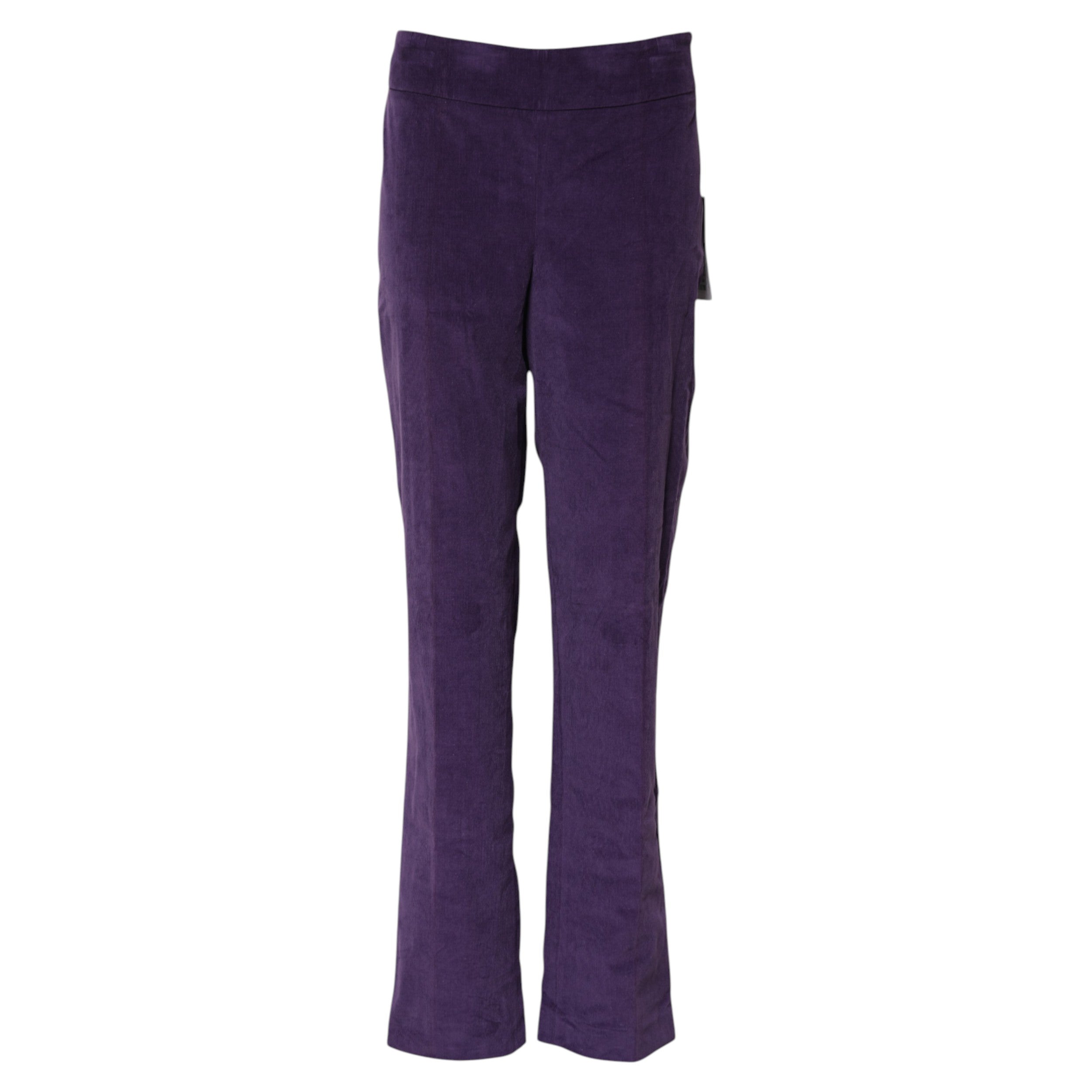 Purple High Waisted Flared Pants - ventzia
