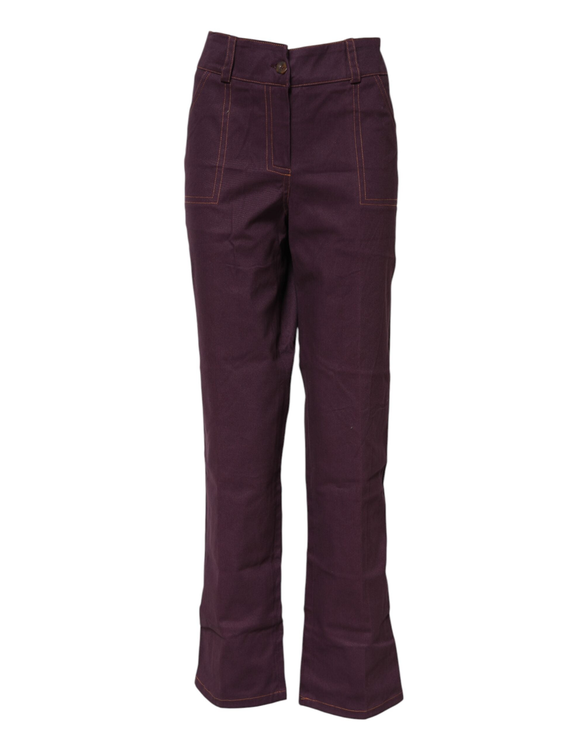 Purple High Waisted Tapered Pants - ventzia