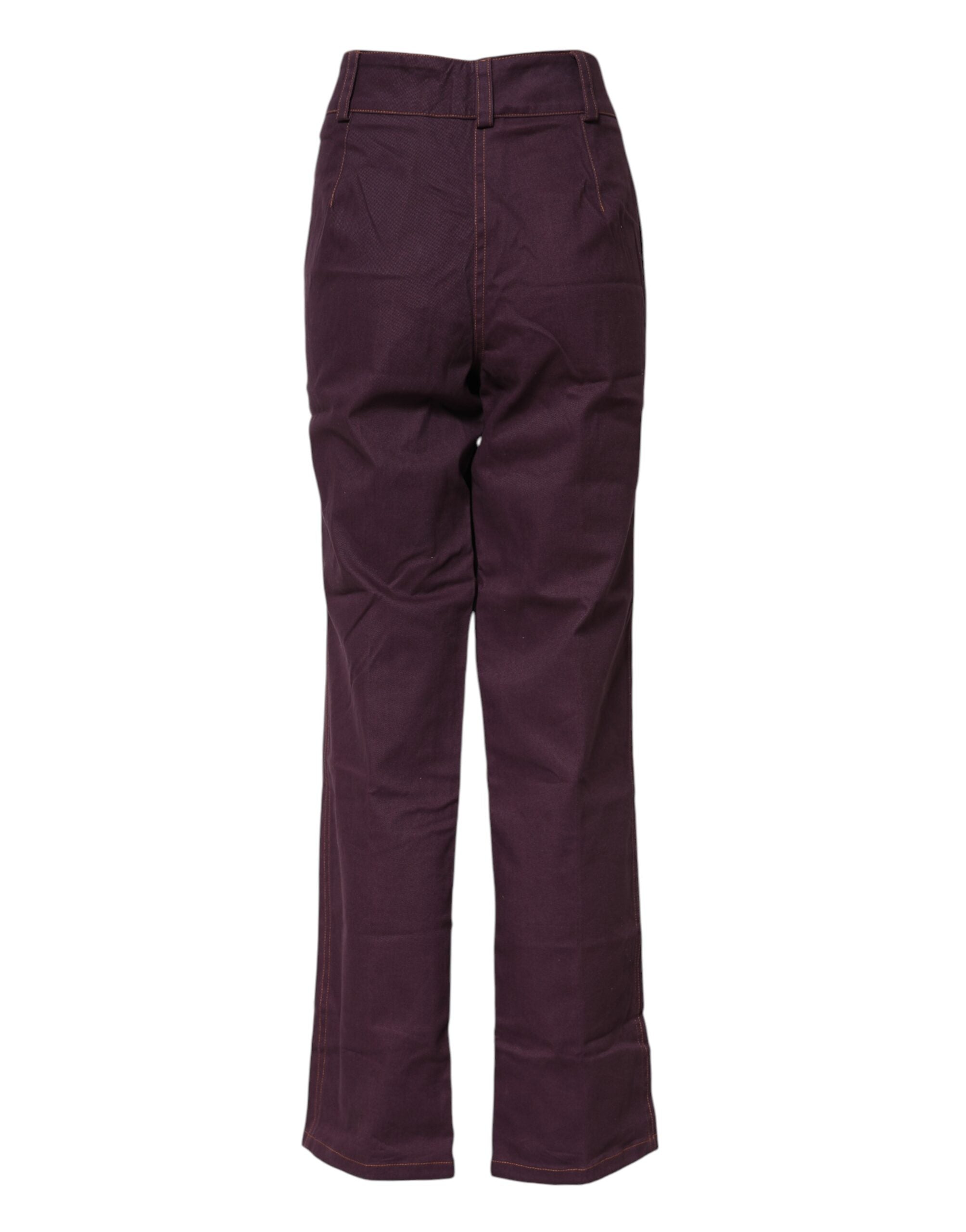 Purple High Waisted Tapered Pants - ventzia