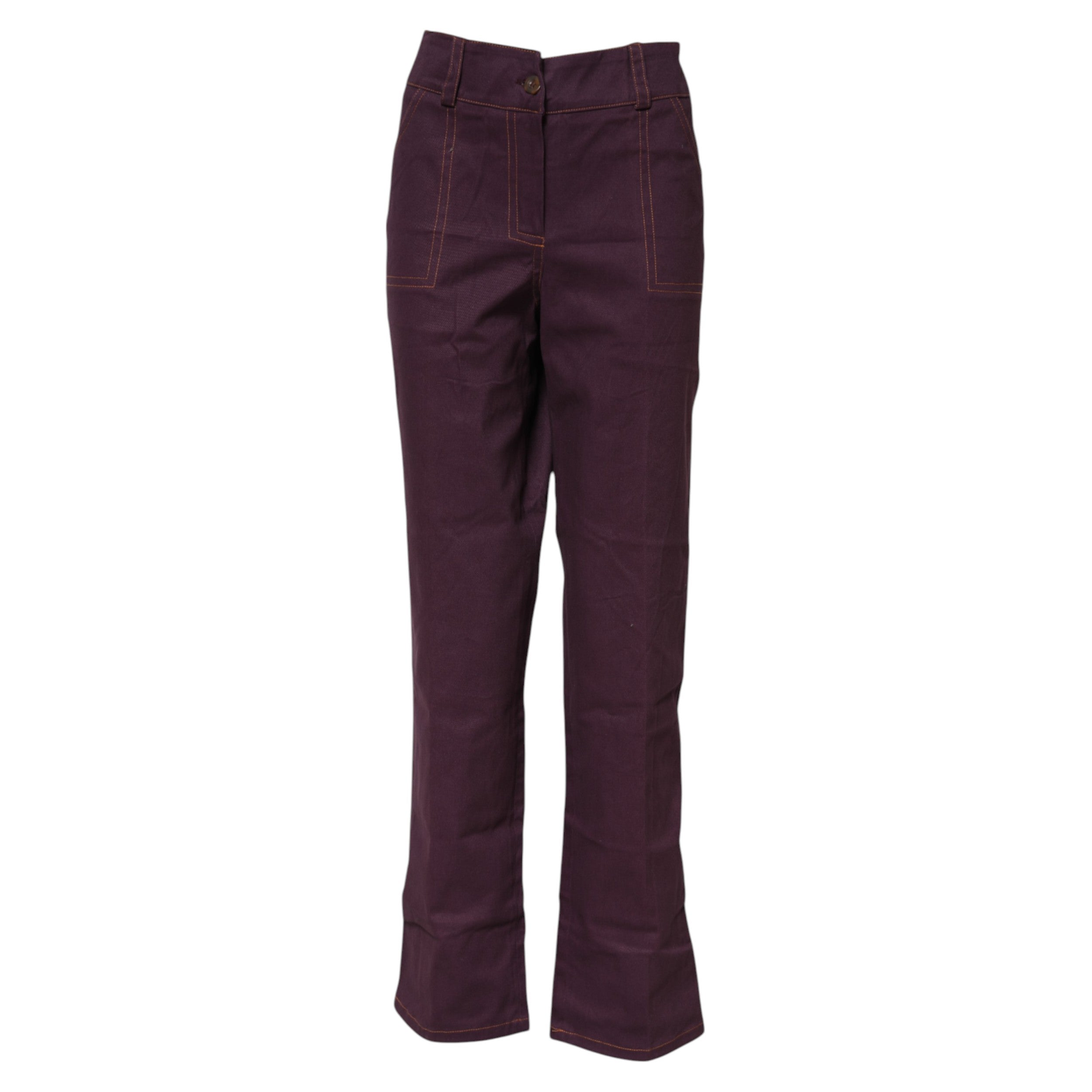 Purple High Waisted Tapered Pants - ventzia
