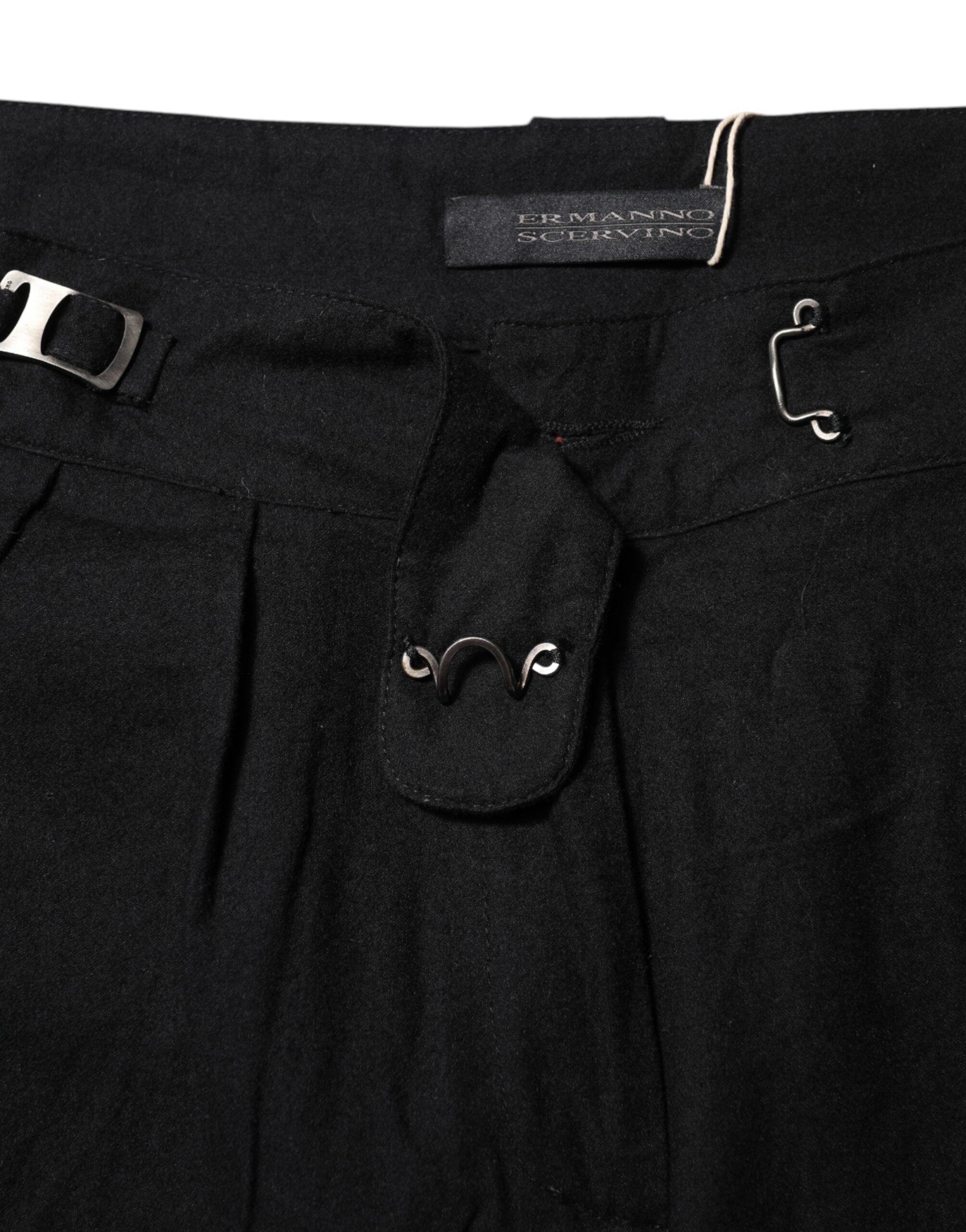 Black Straight Fit High Waist Pants - ventzia