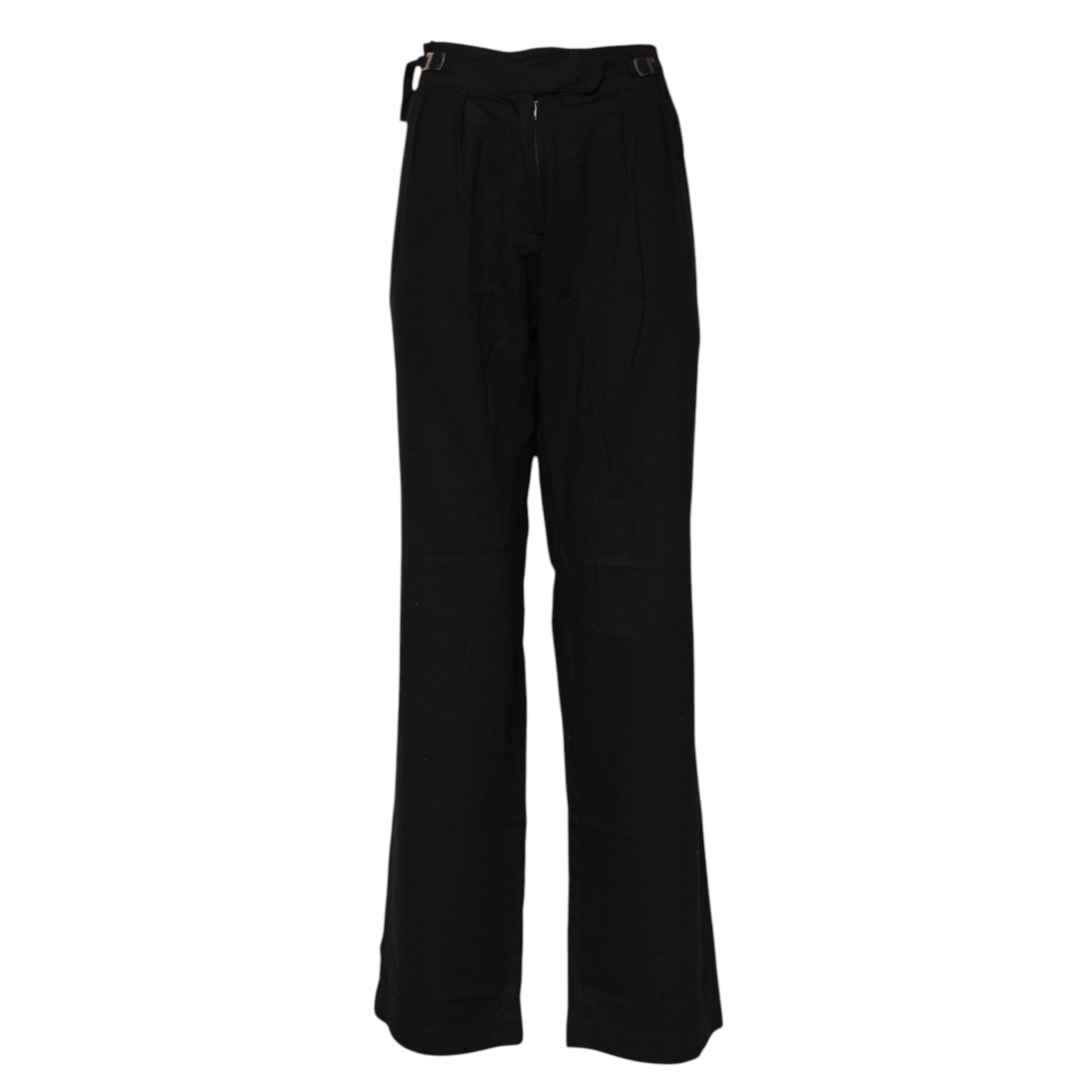 Black Straight Fit High Waist Pants - ventzia