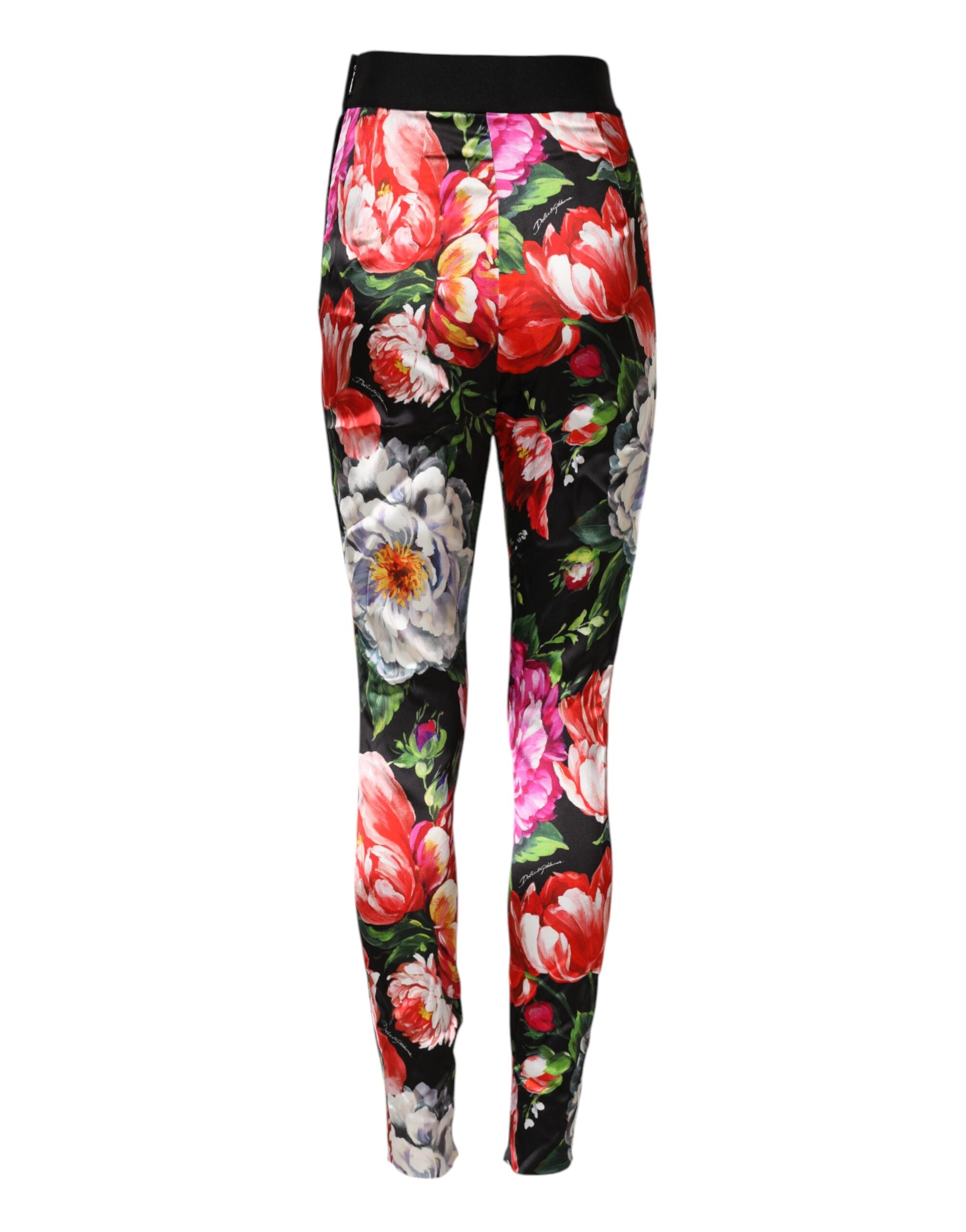 Multicolor Floral Legging Stretch Waist Pants - ventzia