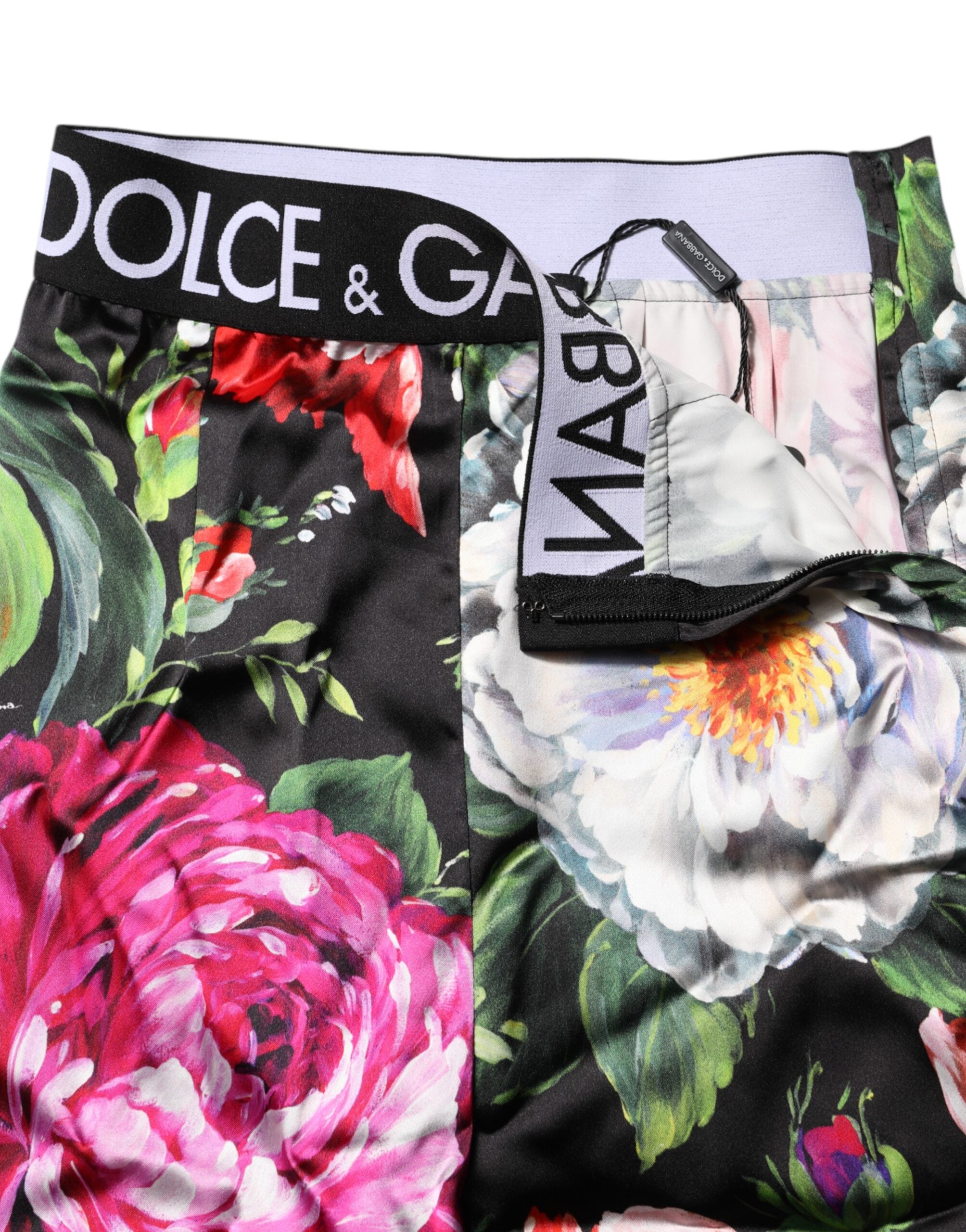Multicolor Floral Legging Stretch Waist Pants - ventzia
