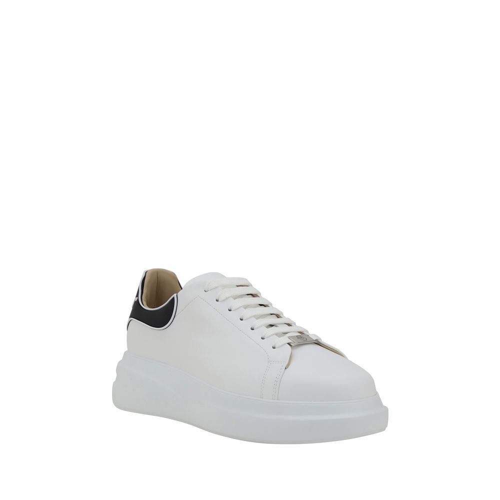 White Rubber Low Top Sneakers - ventzia