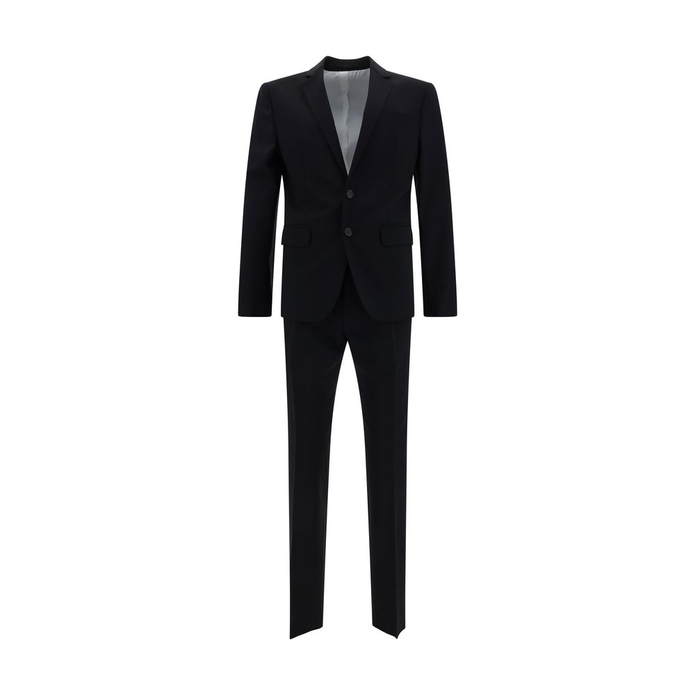 Black Fleece Wool Two-Piece Suit - ventzia