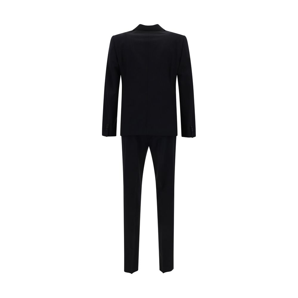 Black Fleece Wool Two-Piece Suit - ventzia