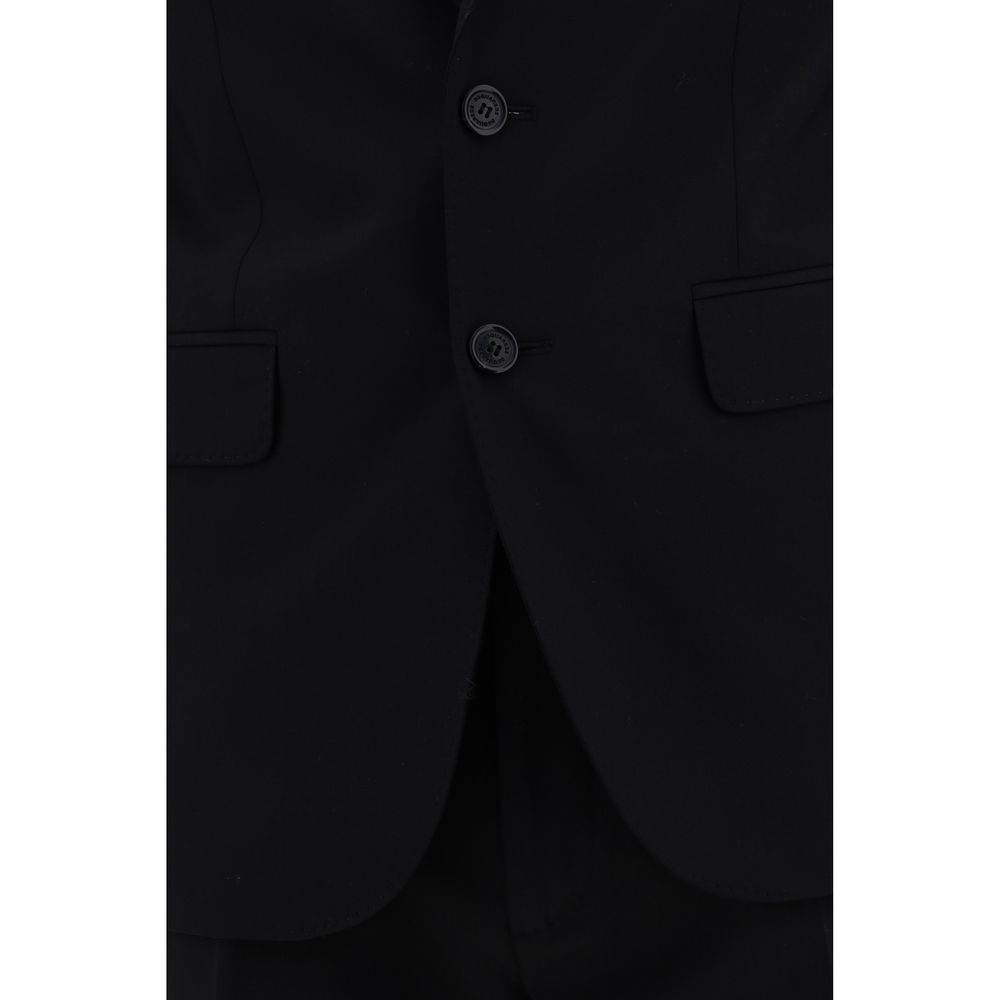 Black Fleece Wool Two-Piece Suit - ventzia