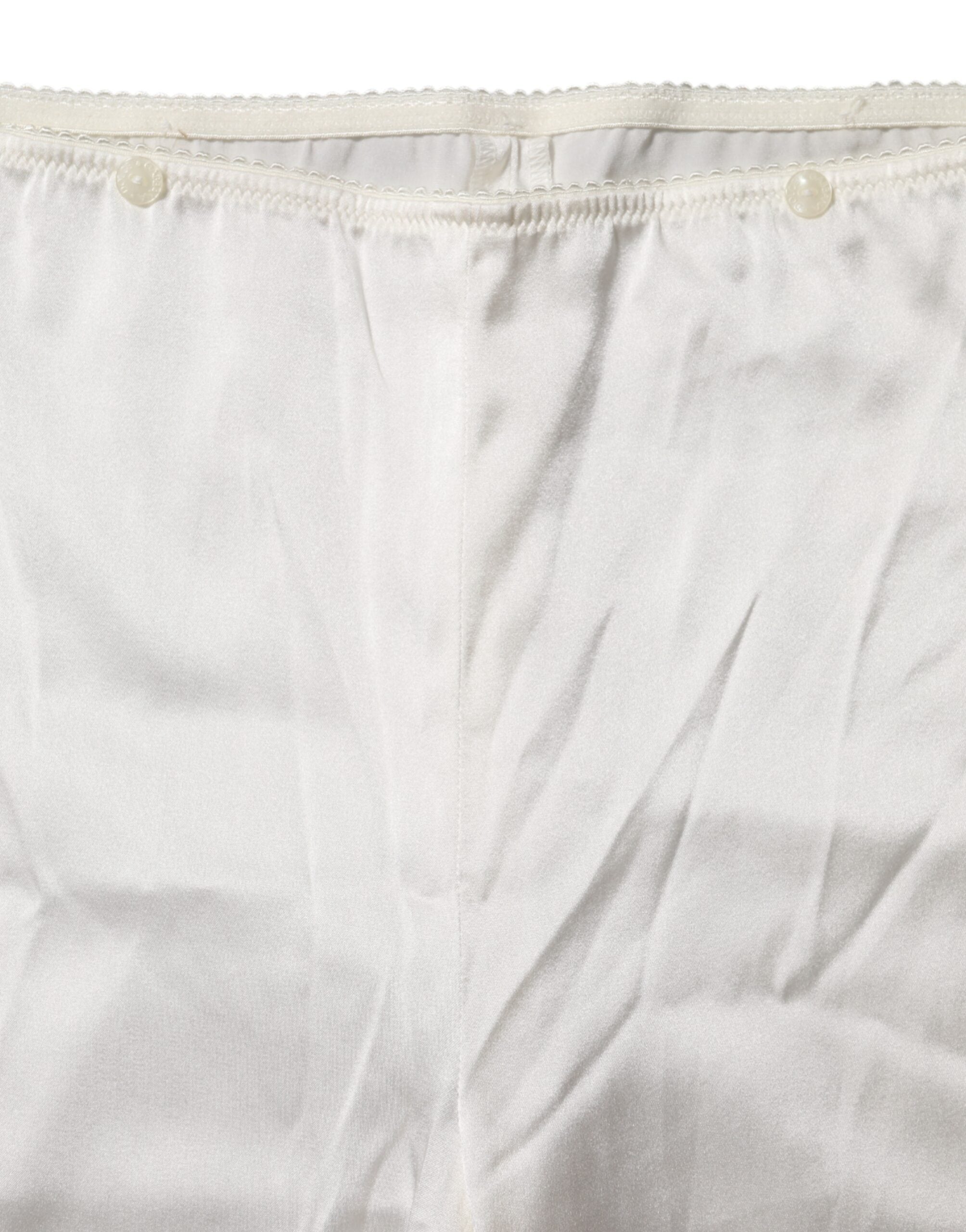 Ivory Silk Tapered High Waist Pants - ventzia