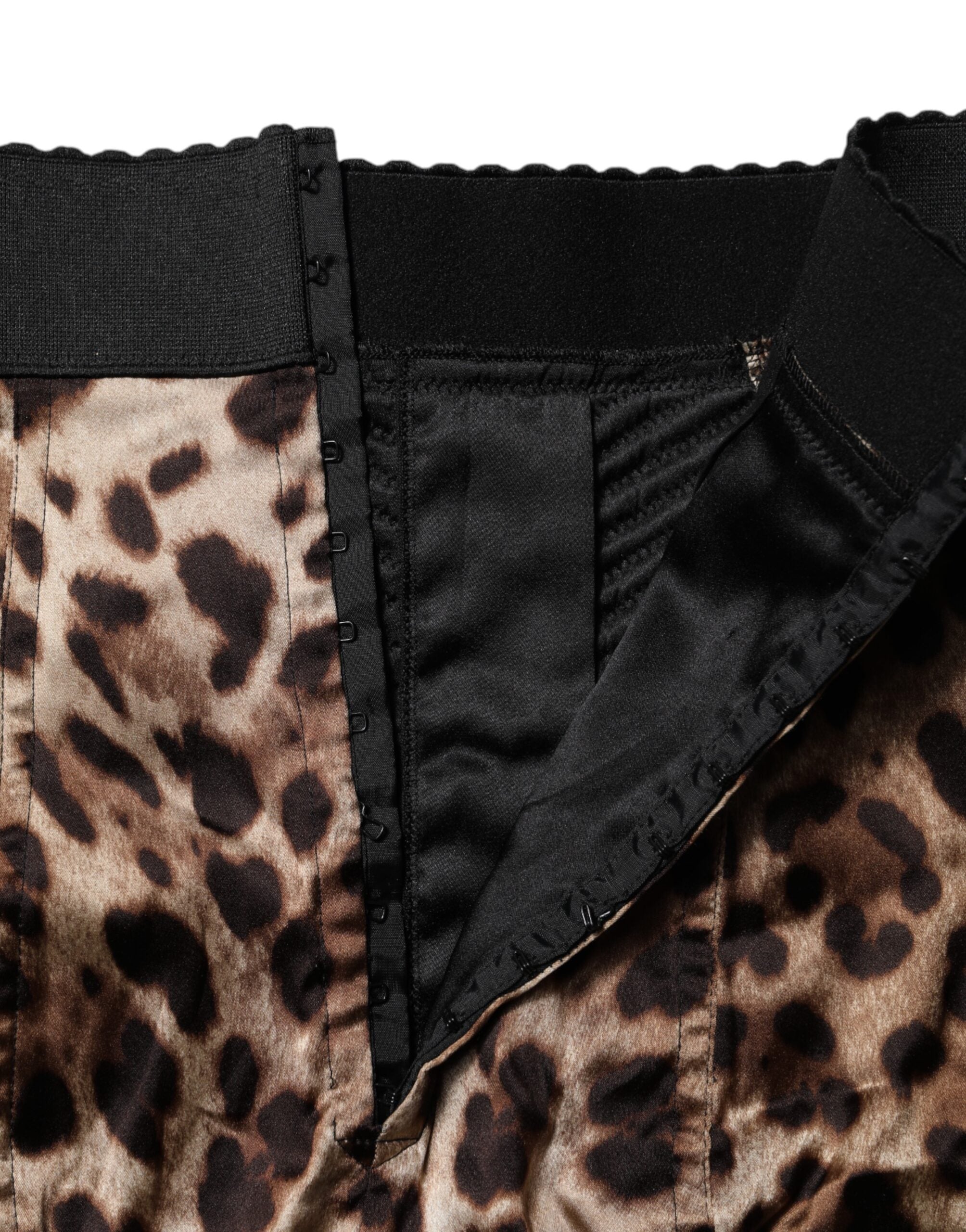 Brown Leopard High Waist Hot Pants Shorts - ventzia