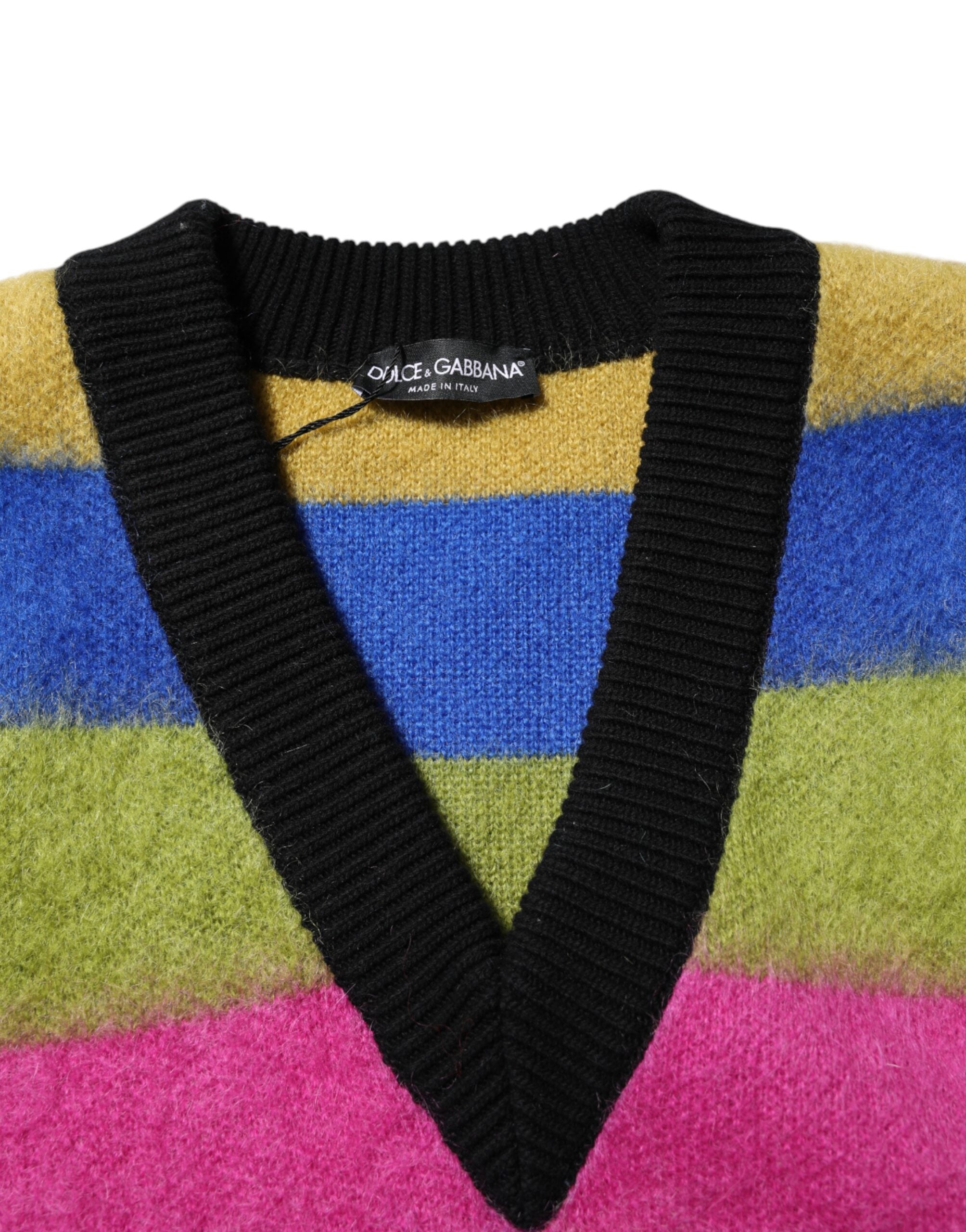 Multicolor Glitch Design Pullover Sweater - ventzia