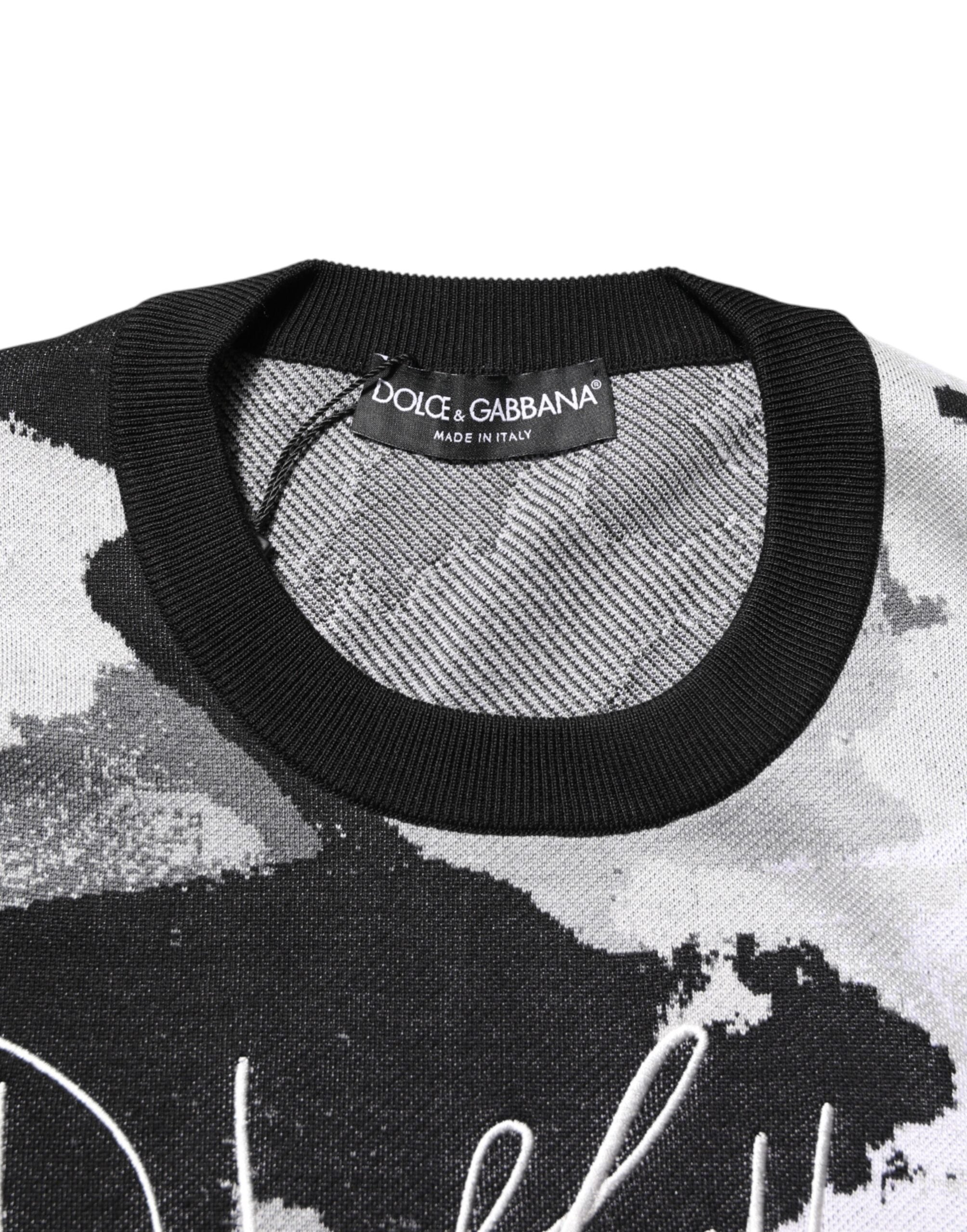 Multicolor Silk Camouflage Pullover Sweater - ventzia