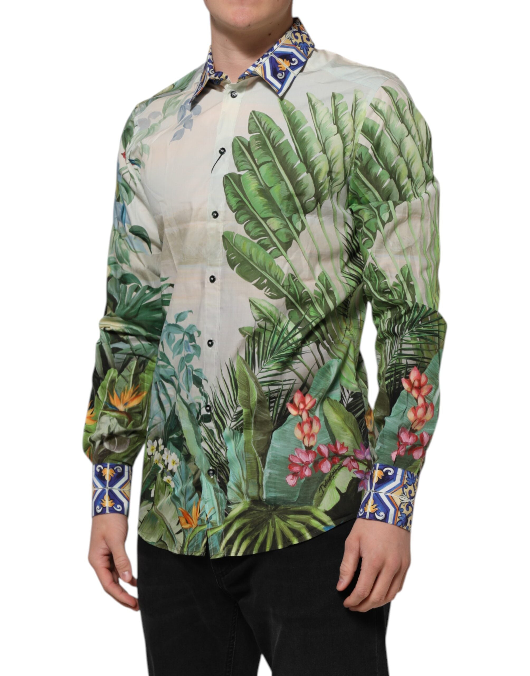 Multicolor Jungle Print GOLD Formal Shirt - ventzia