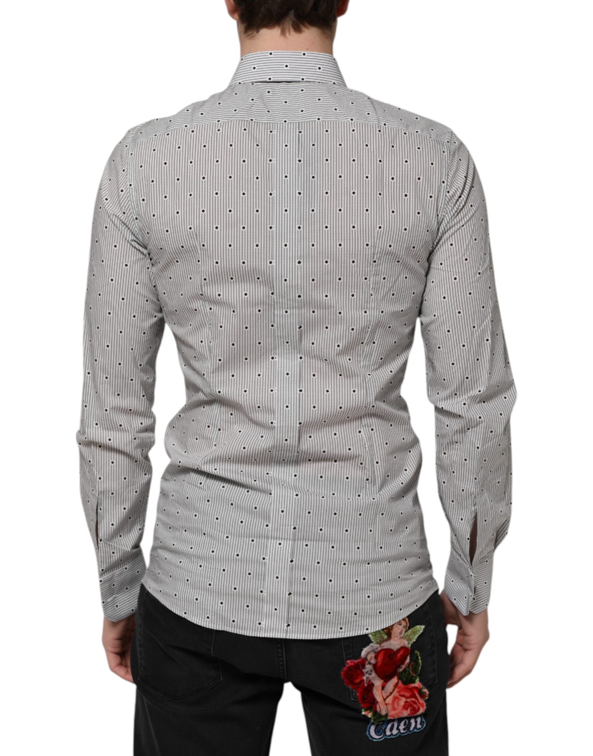 Gray Dotted Semi Fitted GOLD Men Formal Shirt - ventzia