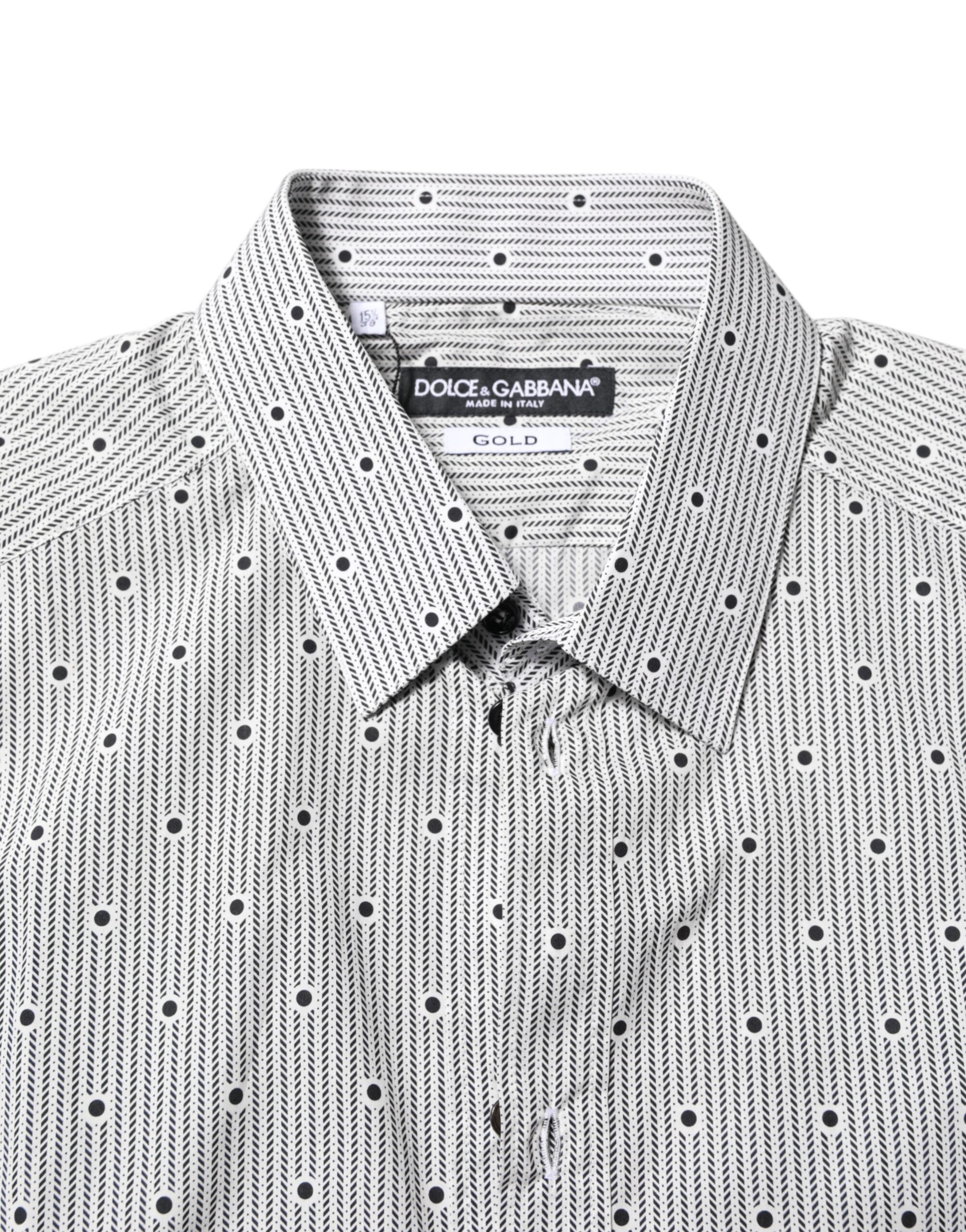 Gray Dotted Semi Fitted GOLD Men Formal Shirt - ventzia