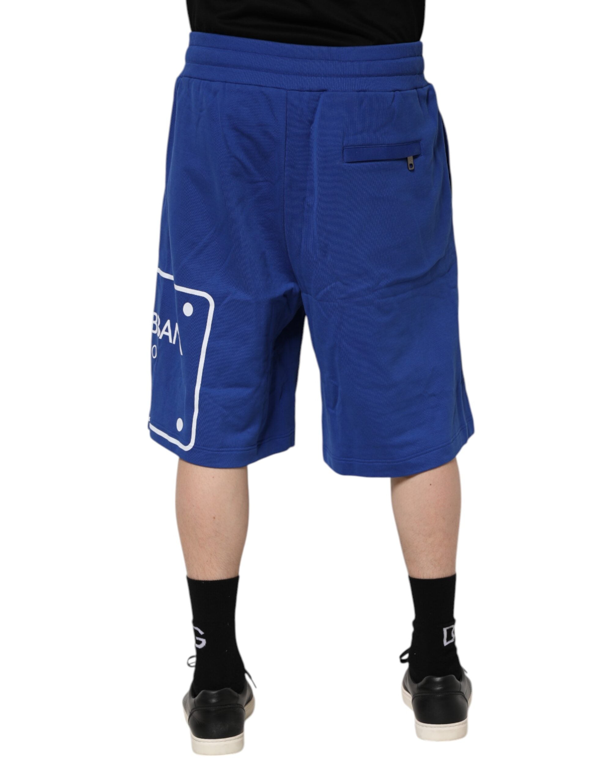 Blue Logo Cotton Bermuda Sweatshorts Shorts - ventzia