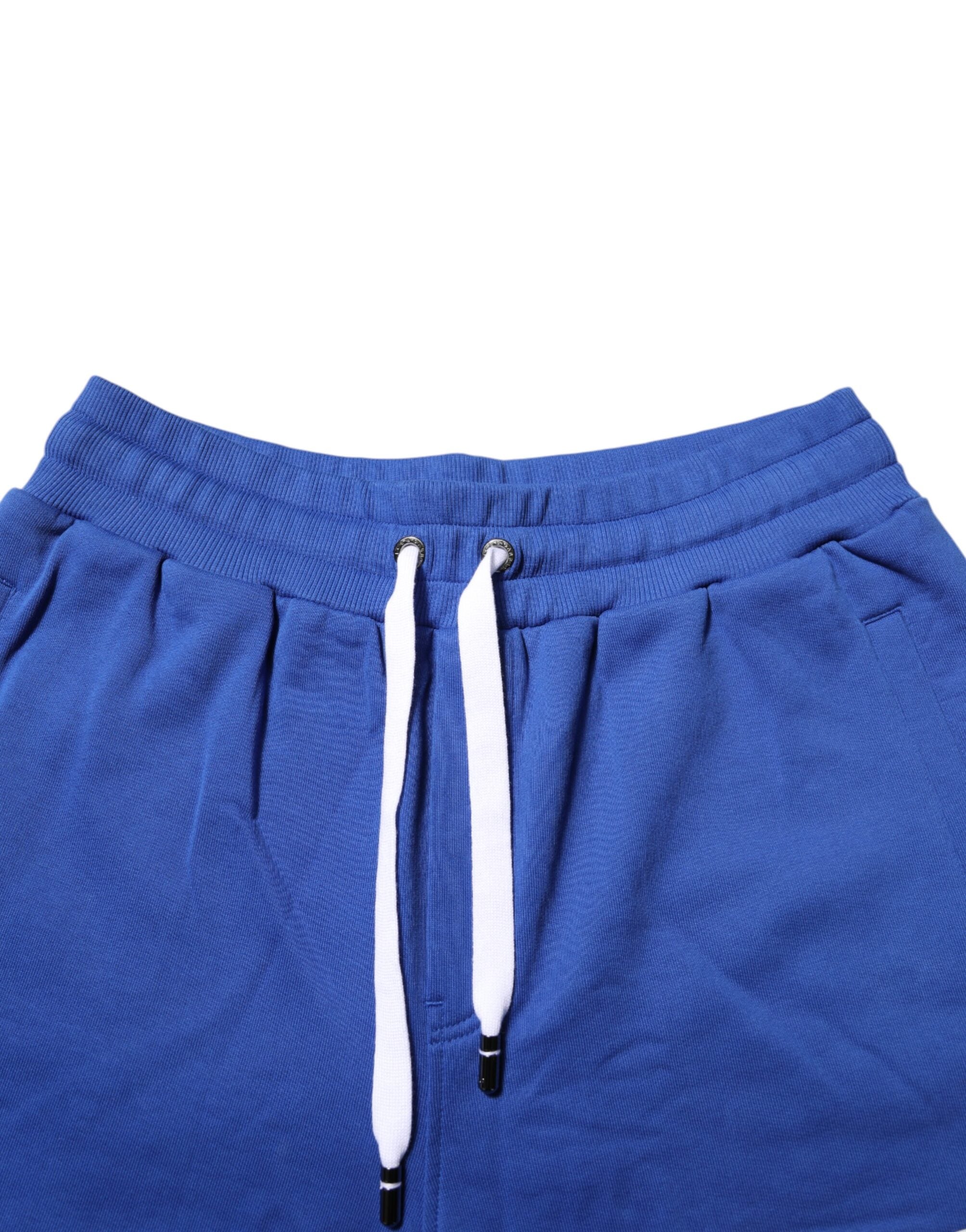 Blue Logo Cotton Bermuda Sweatshorts Shorts - ventzia