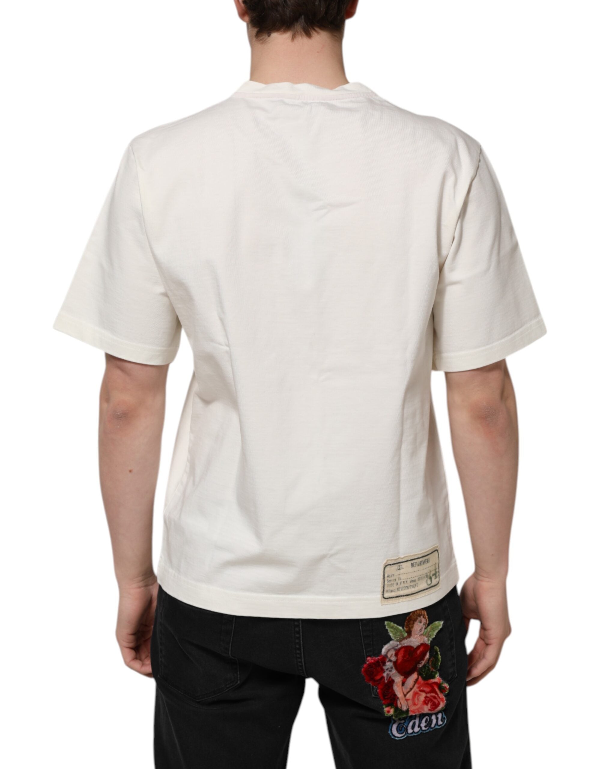 White Love Peace Cotton Men Crew Neck T-shirt - ventzia