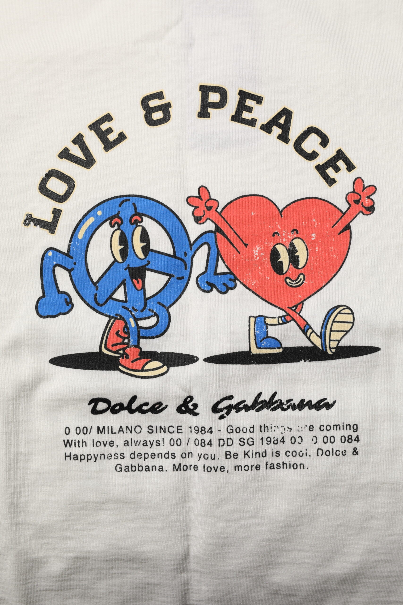 White Love Peace Cotton Men Crew Neck T-shirt - ventzia
