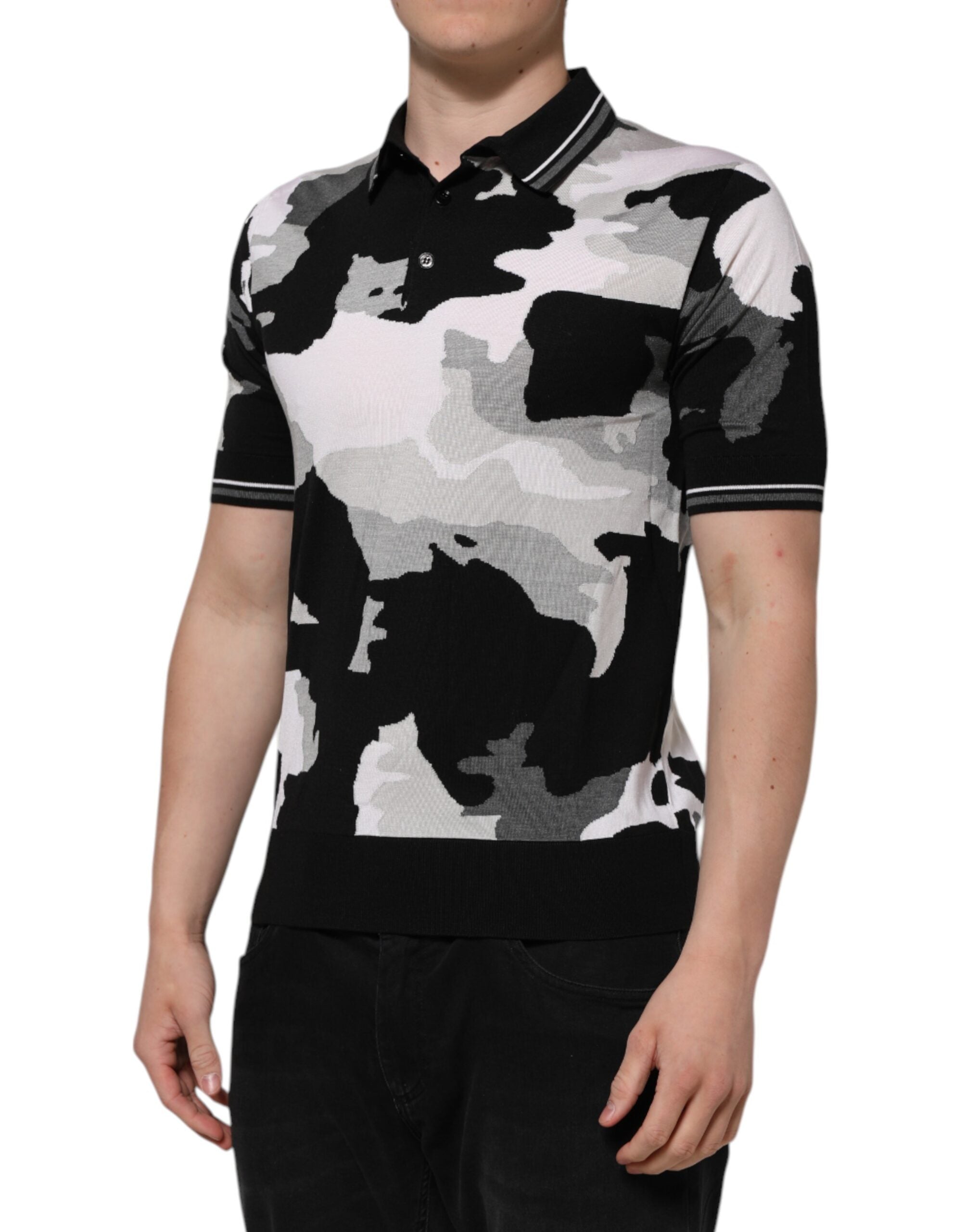 Multicolor Camouflage Collared Polo T-shirt - ventzia