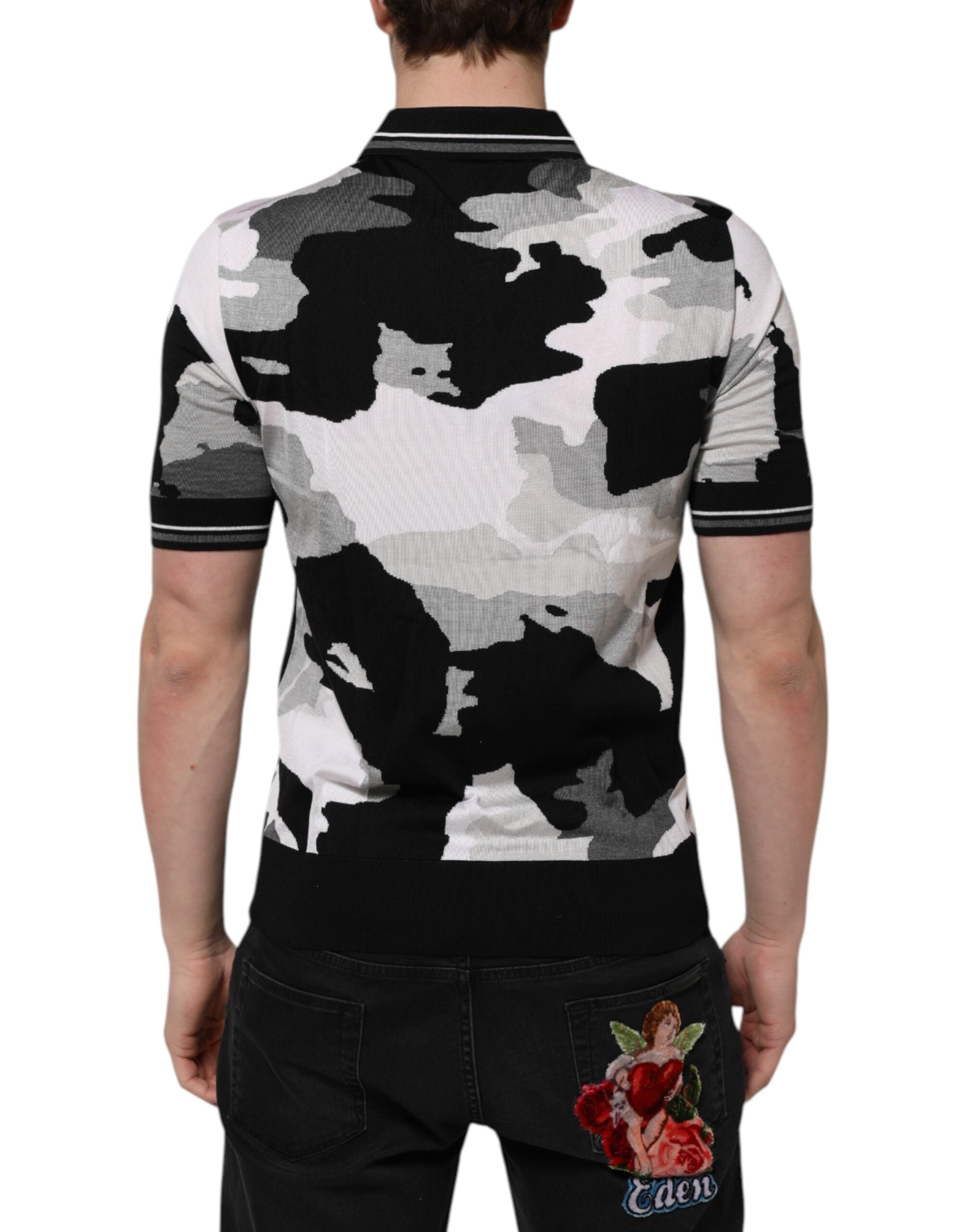 Multicolor Camouflage Collared Polo T-shirt - ventzia