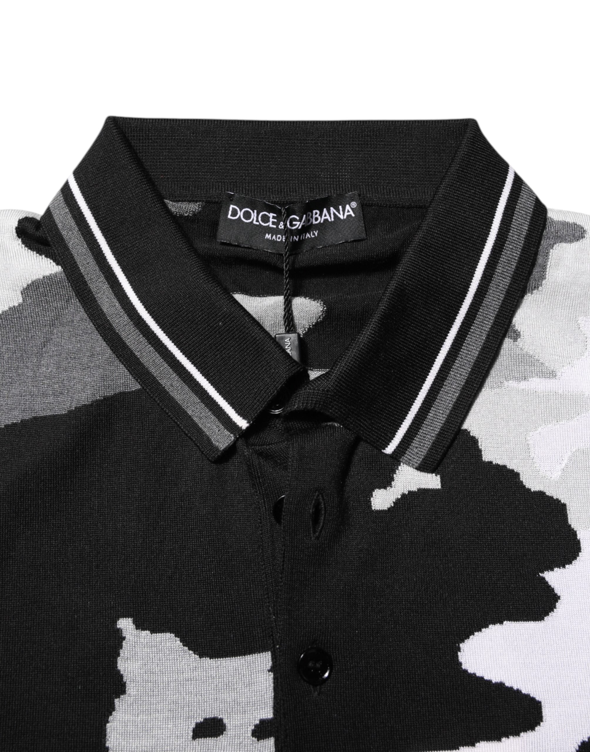 Multicolor Camouflage Collared Polo T-shirt - ventzia