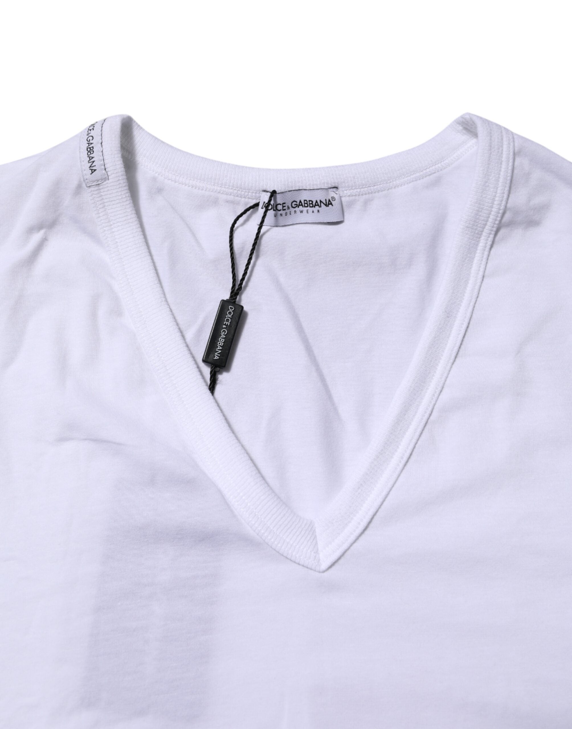 White Short Sleeves V-neck Underwear T-shirt - ventzia