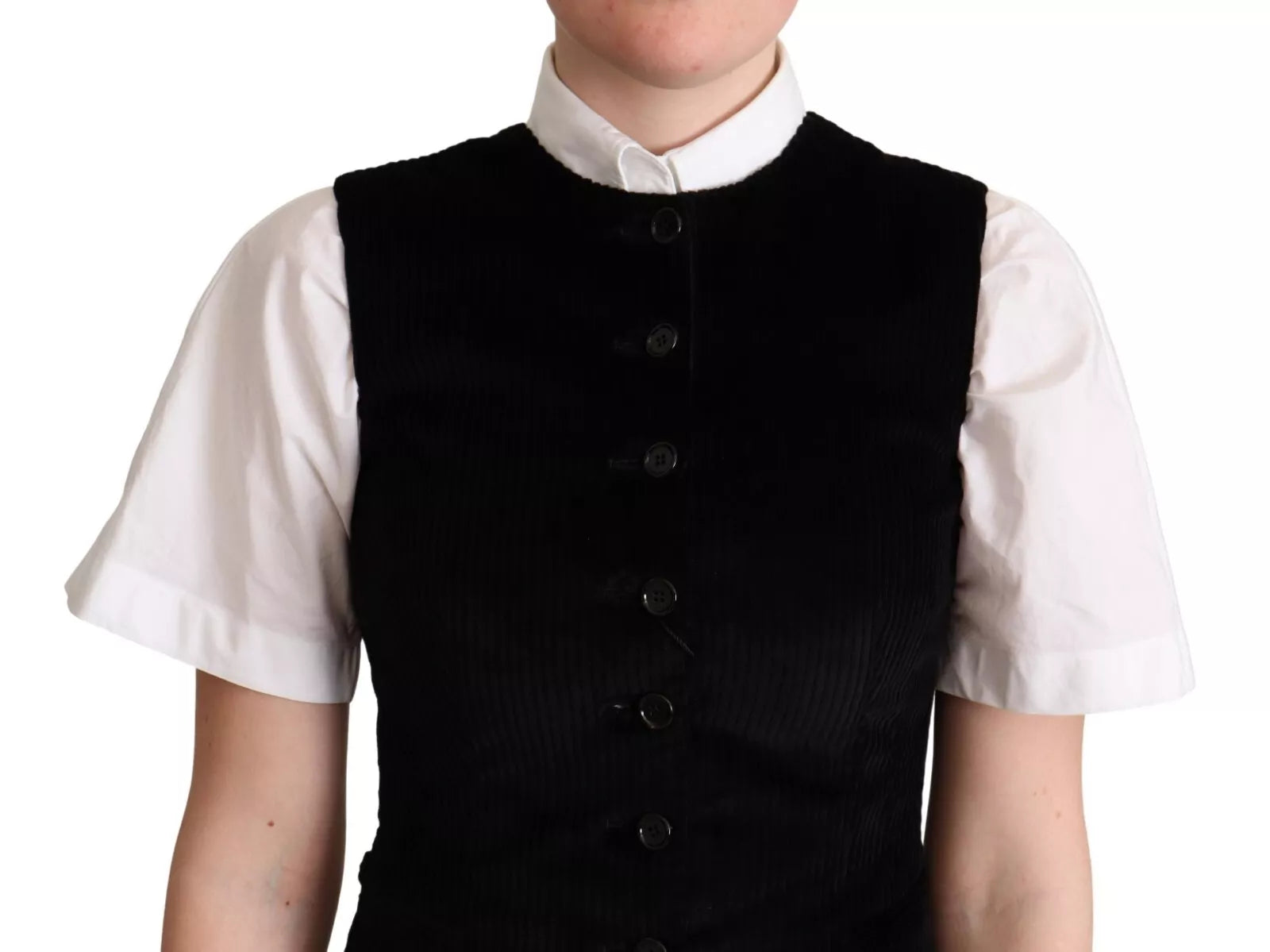 Black Brown Leopard Print Waistcoat Vest - ventzia