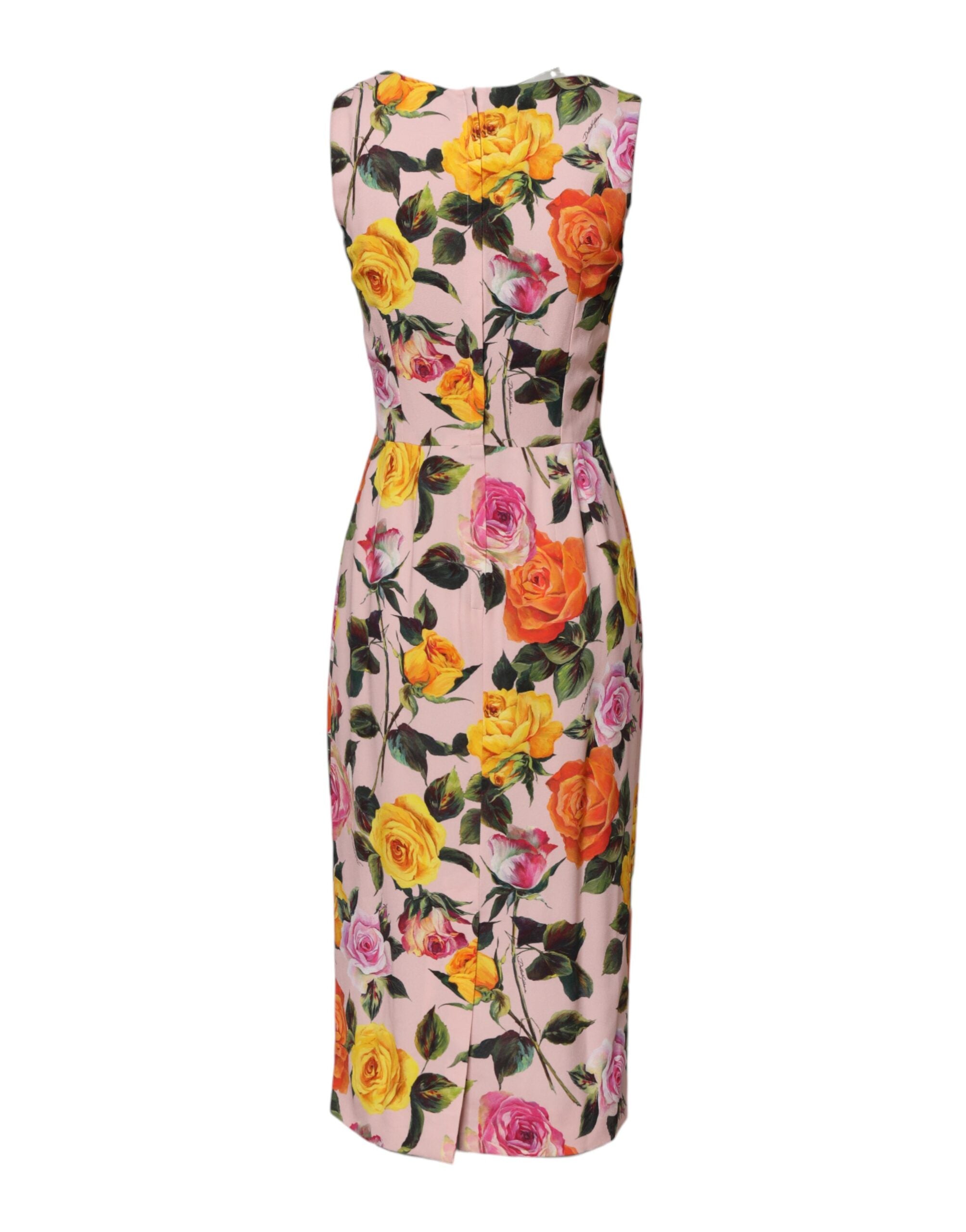 Multicolor Floral Knee Length Sheath Dress - ventzia