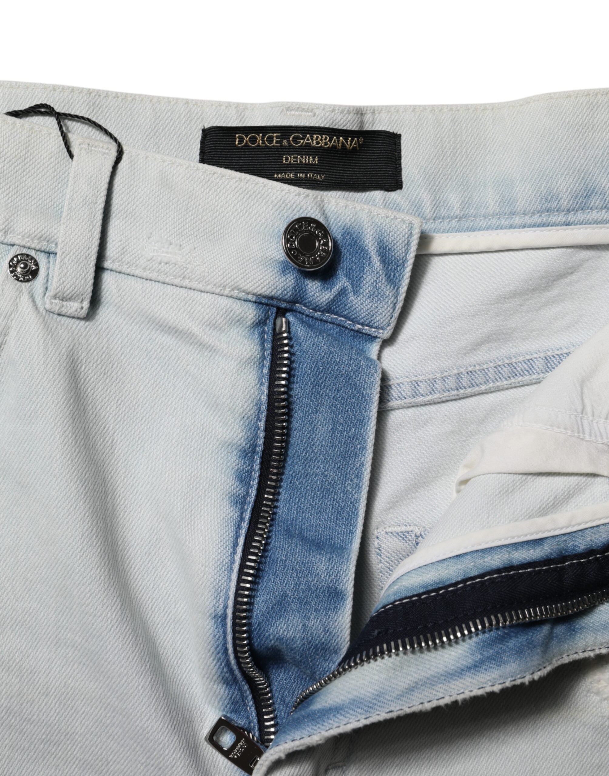 Light Blue Washed Denim Cotton Hot Pants Shorts - ventzia
