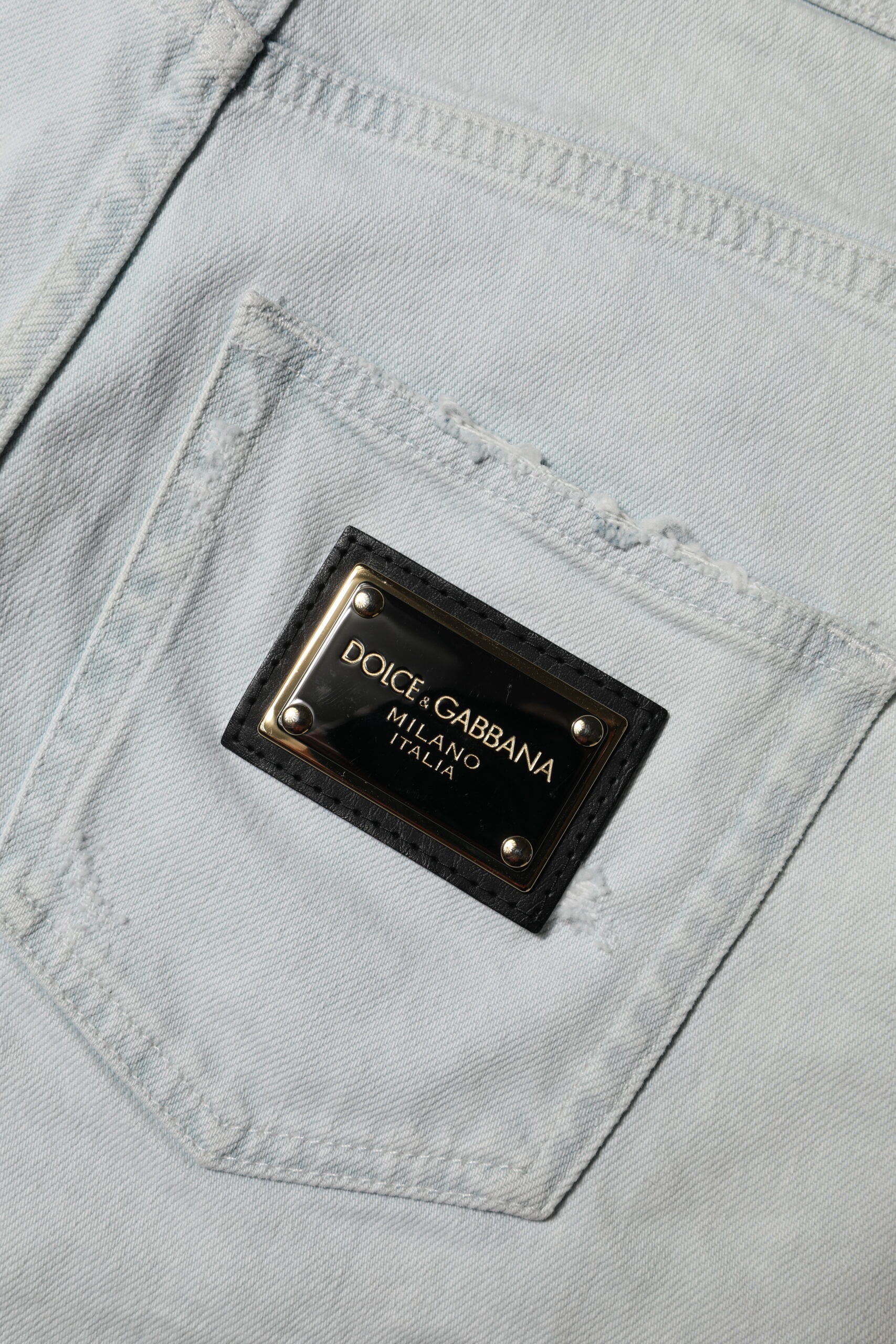 Light Blue Washed Denim Cotton Hot Pants Shorts - ventzia