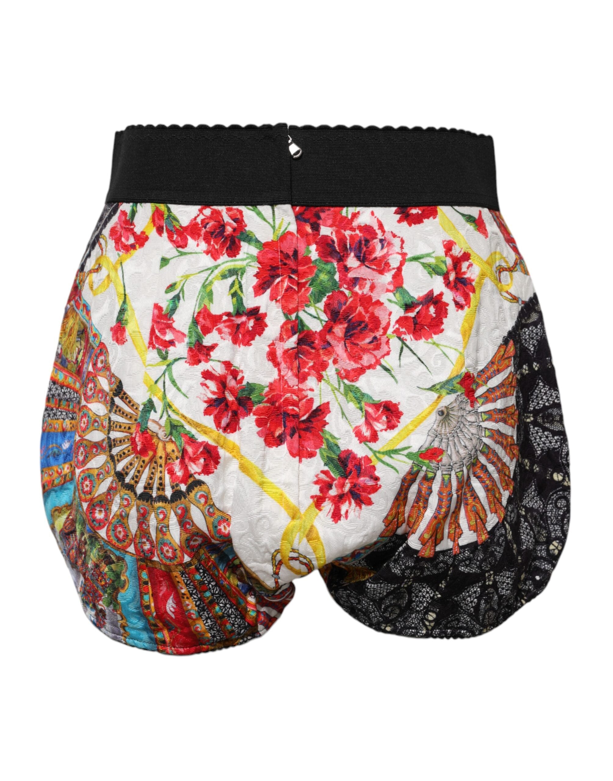 Multicolor Floral High Waist Hot Pants Shorts - ventzia