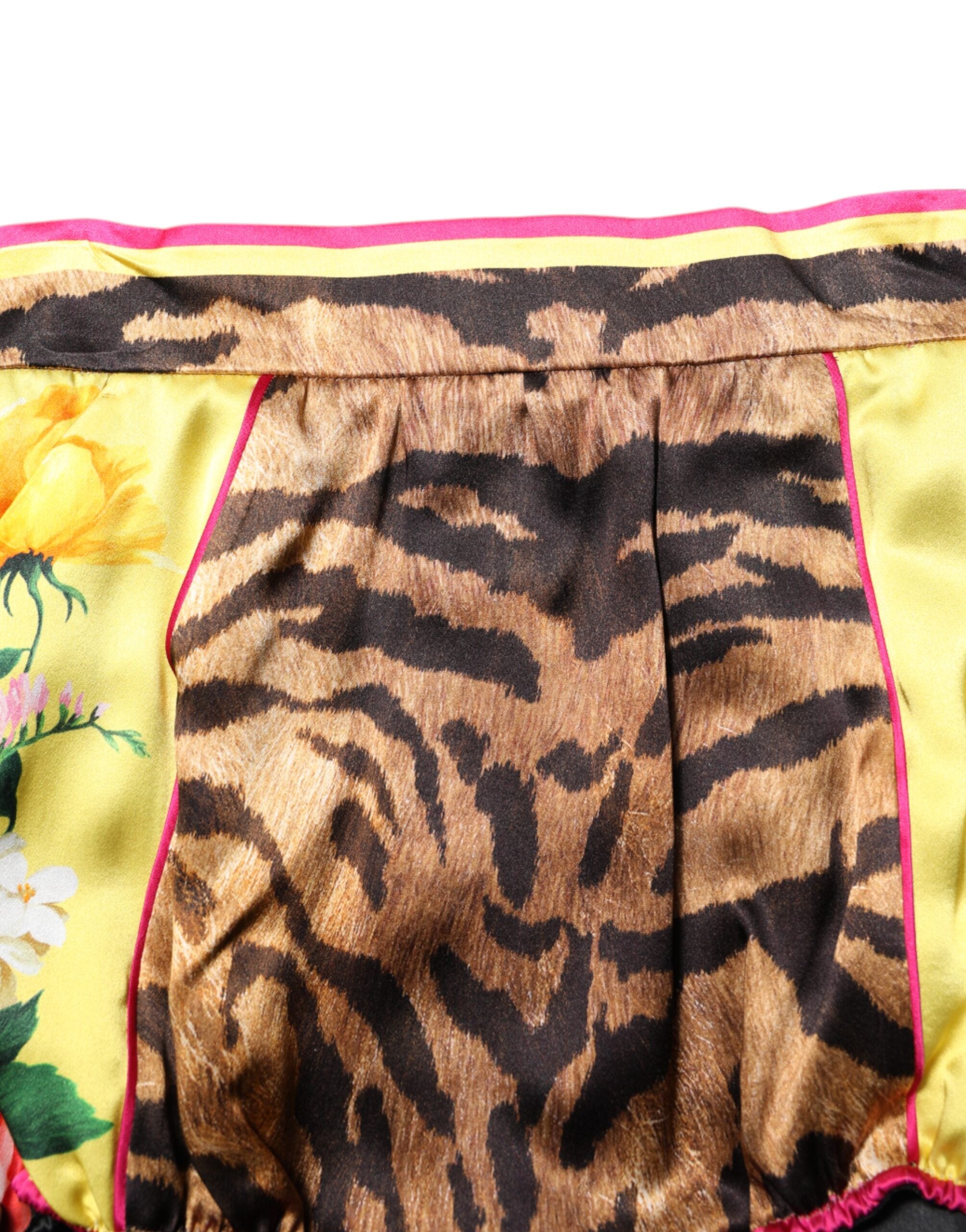 Multicolor Floral High Waist Hot Pants Shorts - ventzia