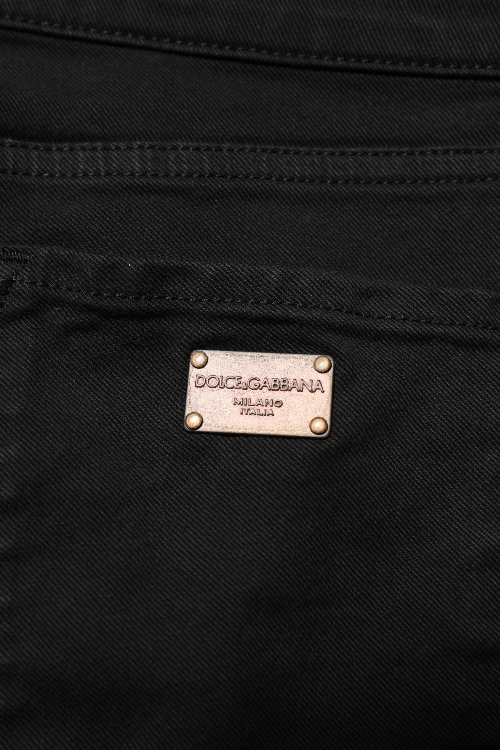Black Cotton Logo Skinny Mid Waist Denim Jeans - ventzia