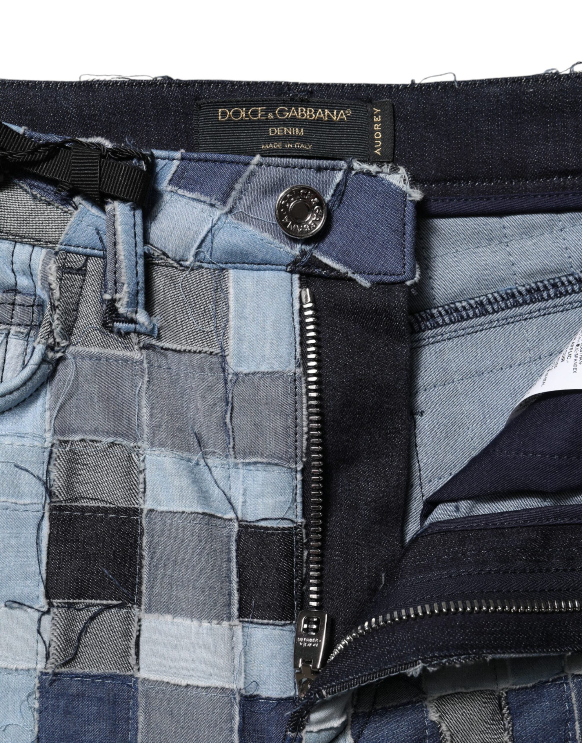 Multicolor Patchwork Skinny Denim Jeans - ventzia