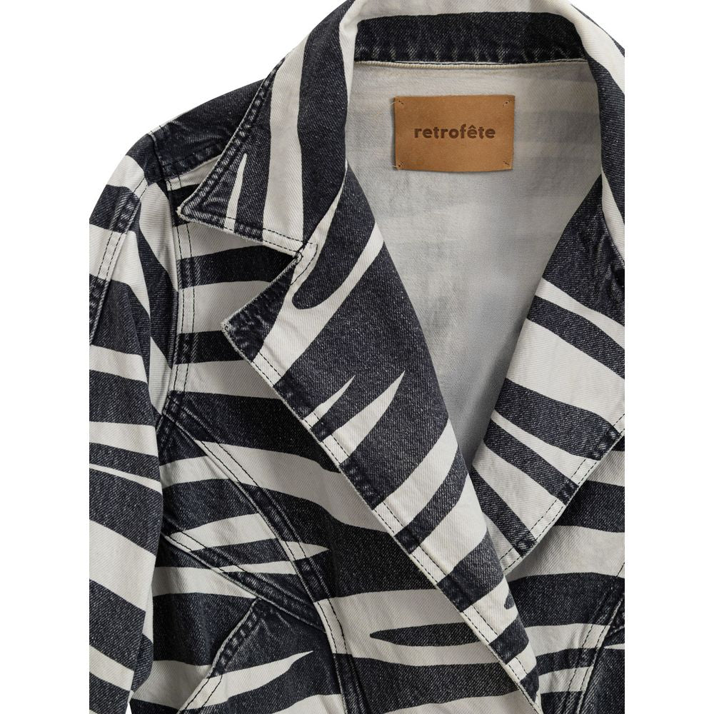 Black And White Cotton Blazer - ventzia