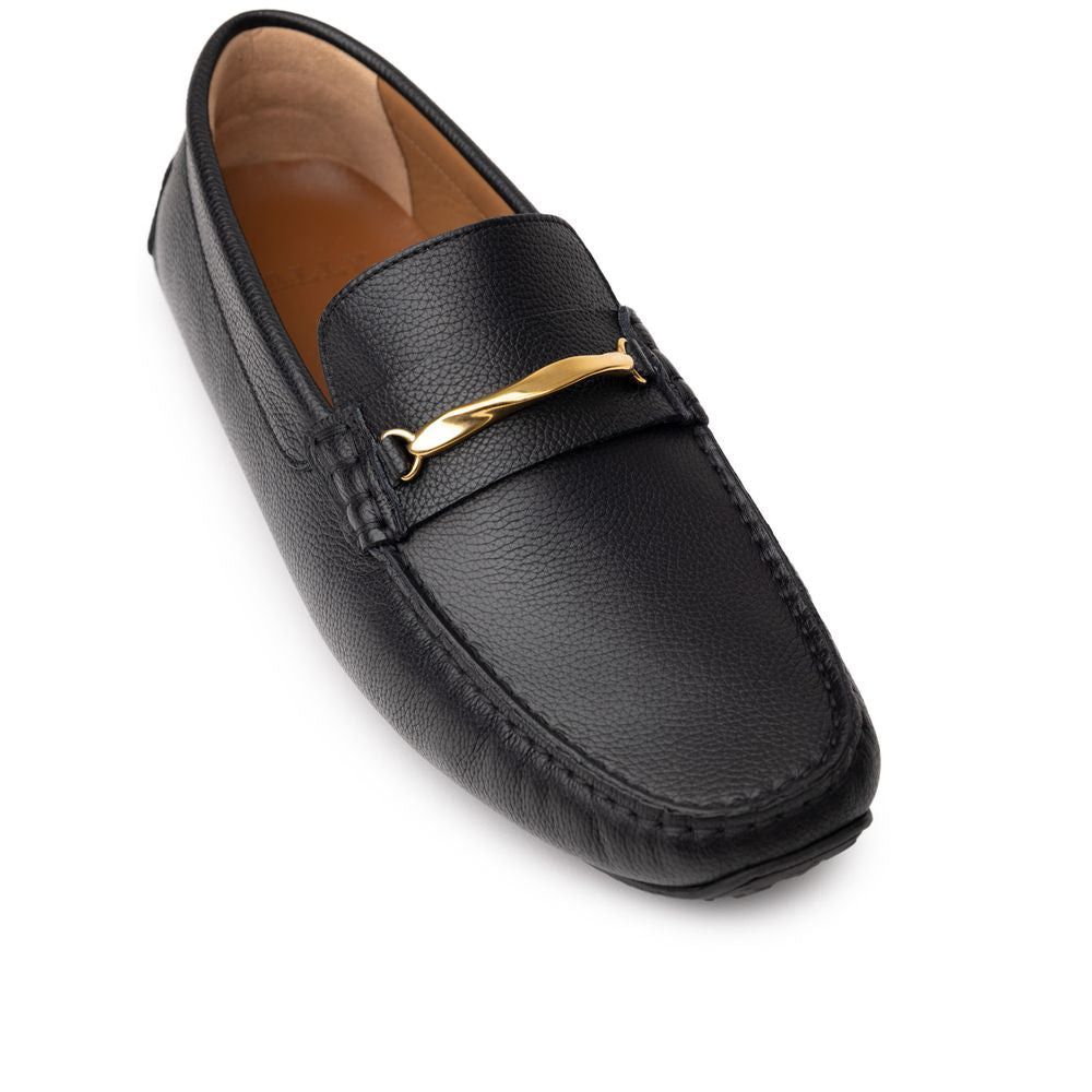 Black Leather Moccassin - ventzia