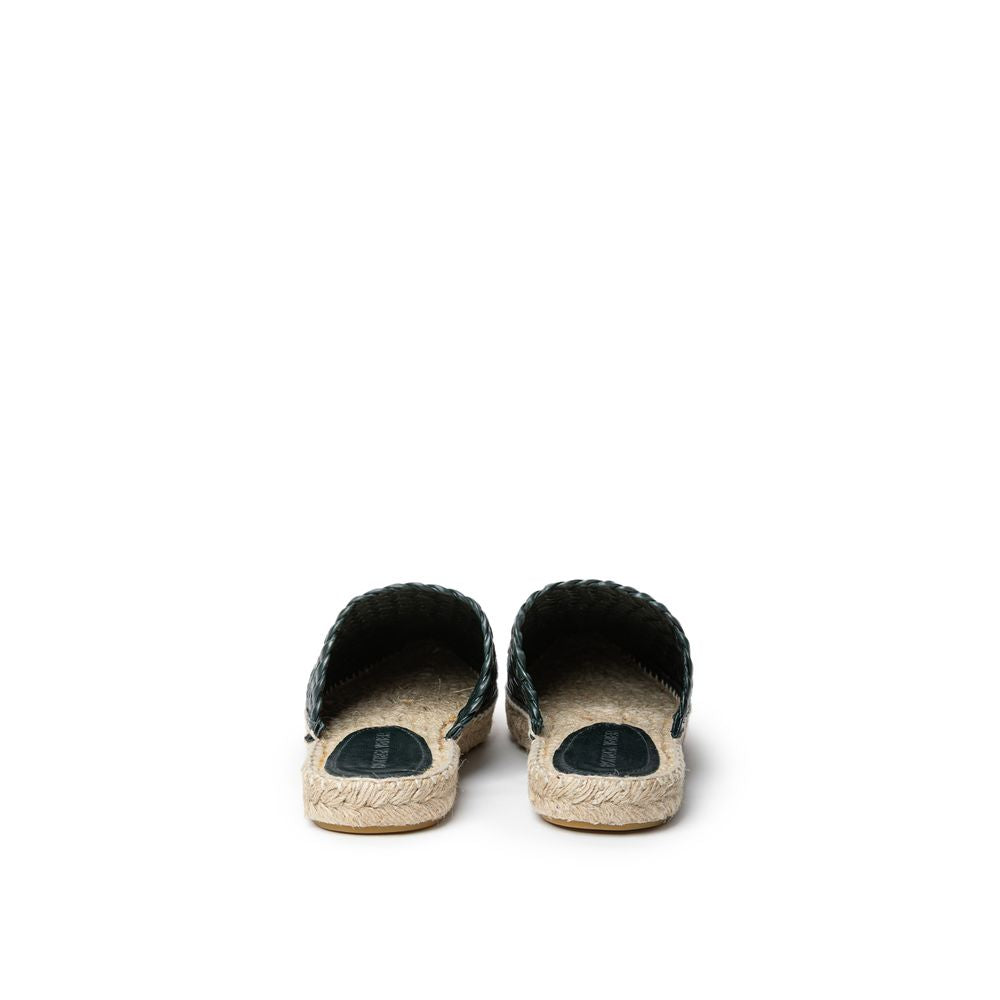 Green Leather Espadrille - ventzia