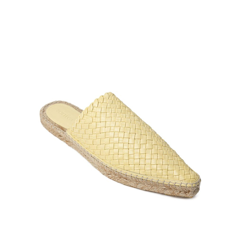 Yellow Leather Espadrille - ventzia