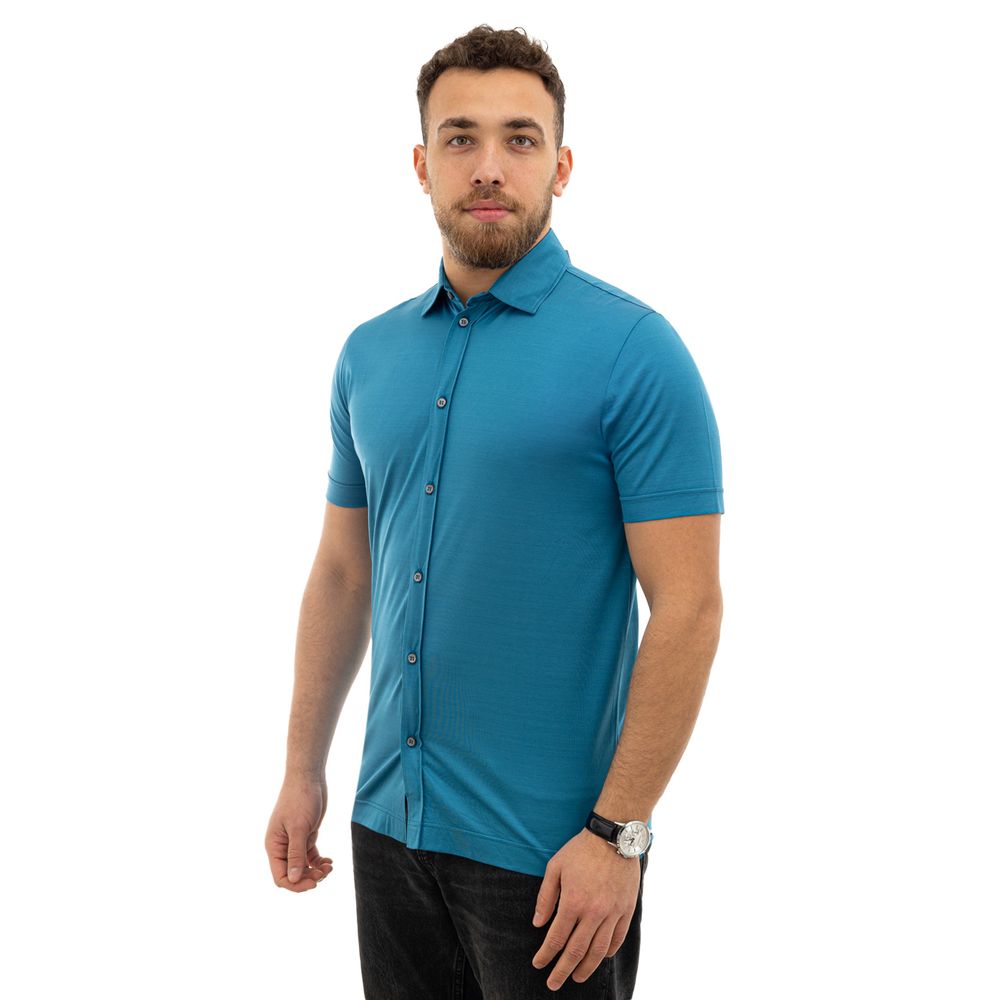 Blue Cotton Shirt - ventzia