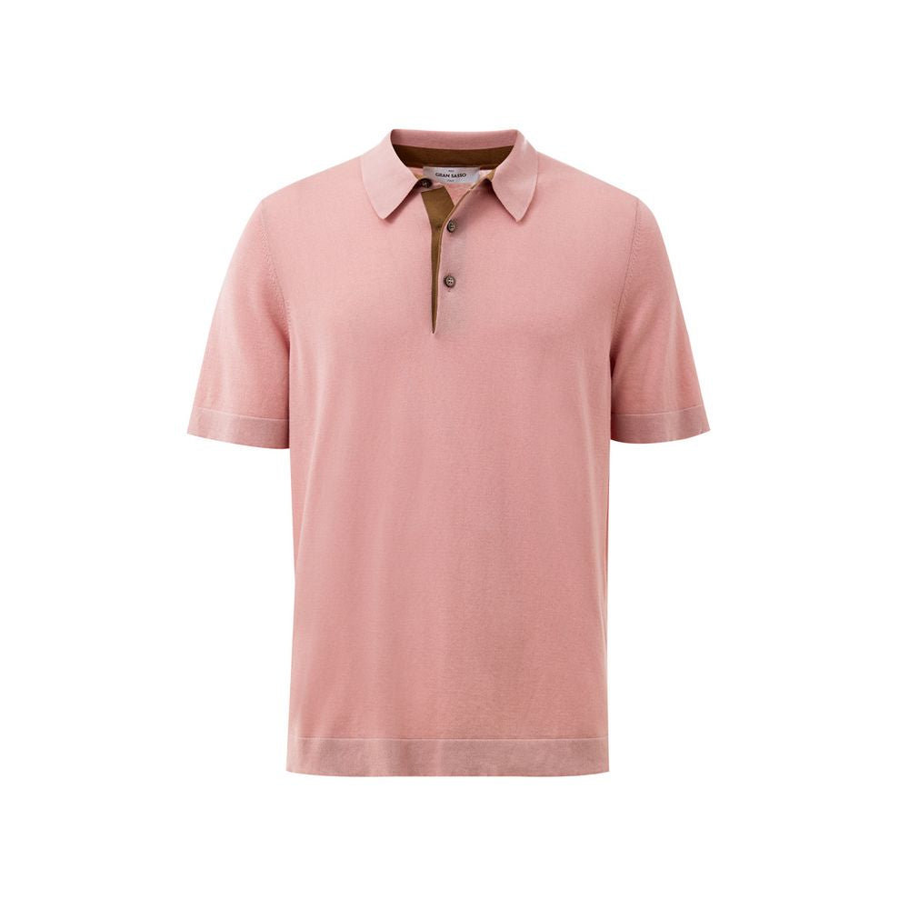 Pink Cotton Polo Shirt - ventzia
